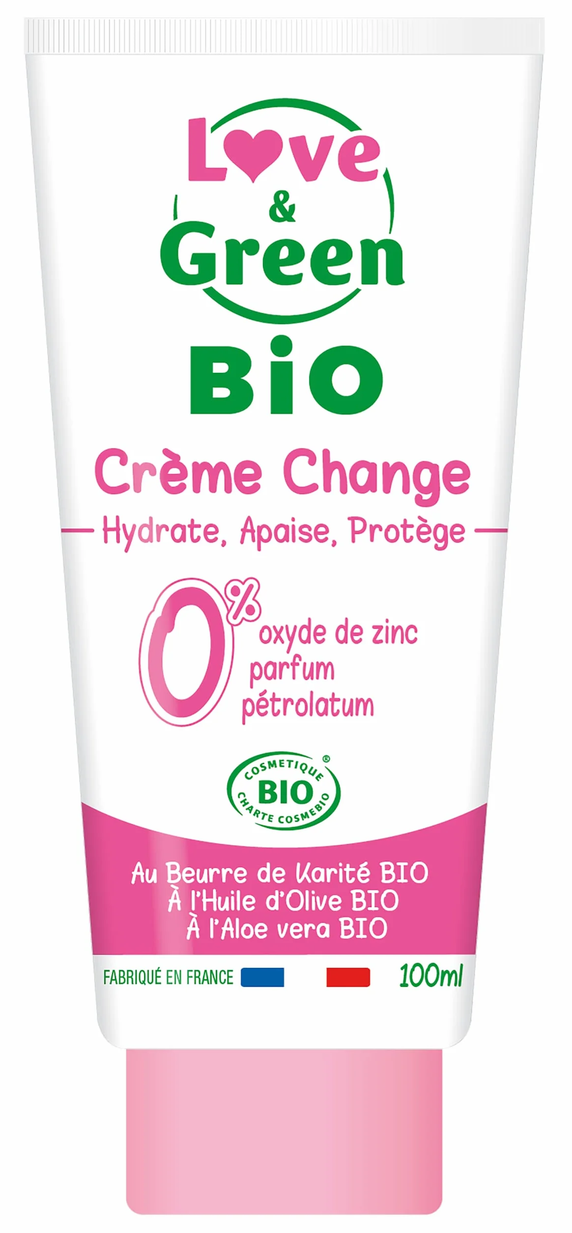 Love & Green Crème change 100ml Fabriqué en France