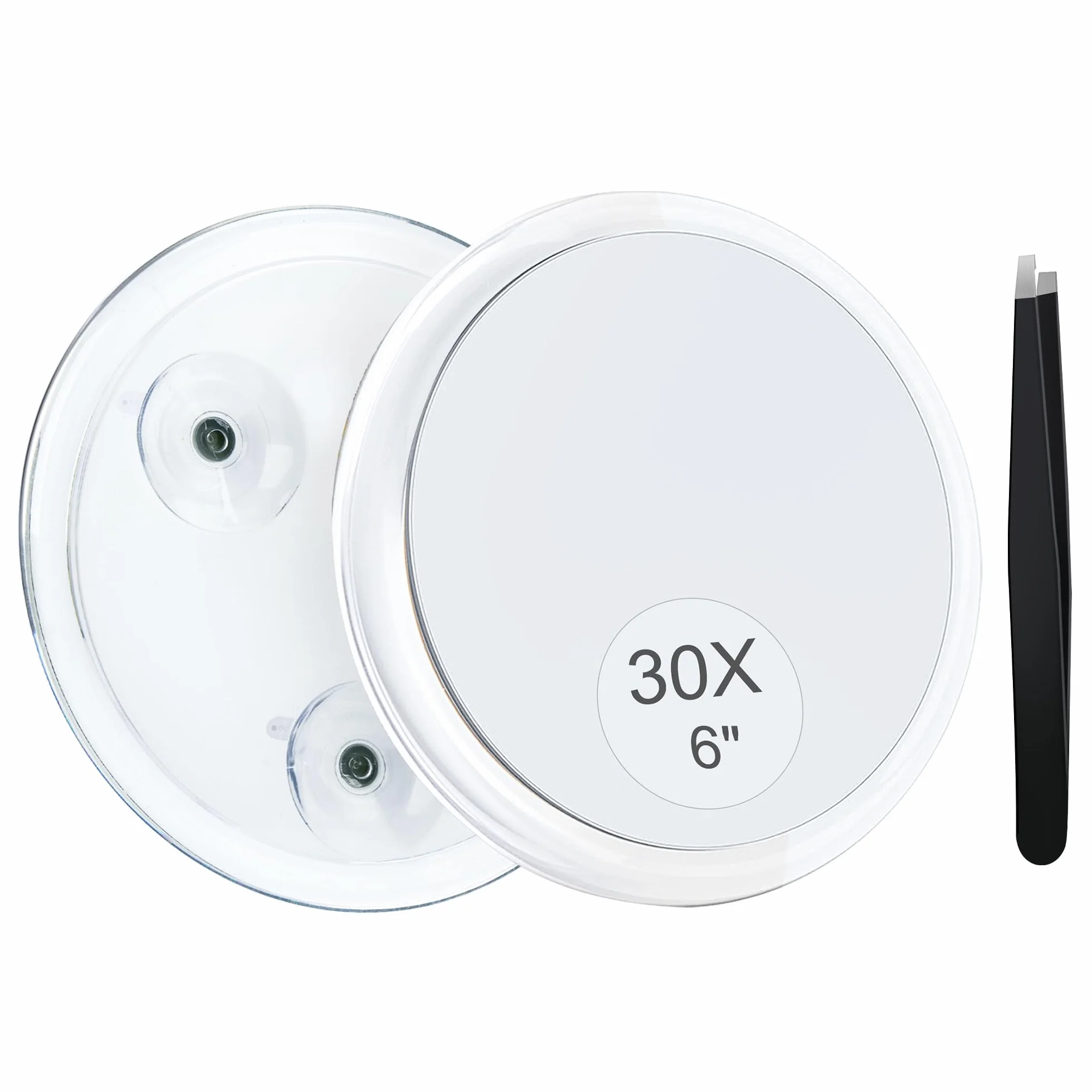 Miroir grossissant 30X Miroir de Maquillage de Voyage avec Ventouse 15,2 cm
