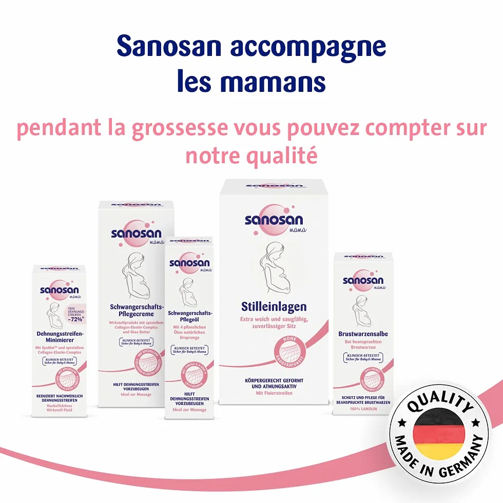 Sanosan Crème mamelon allaitement lanoline naturelle pure 100% sans parabènes 30 ml