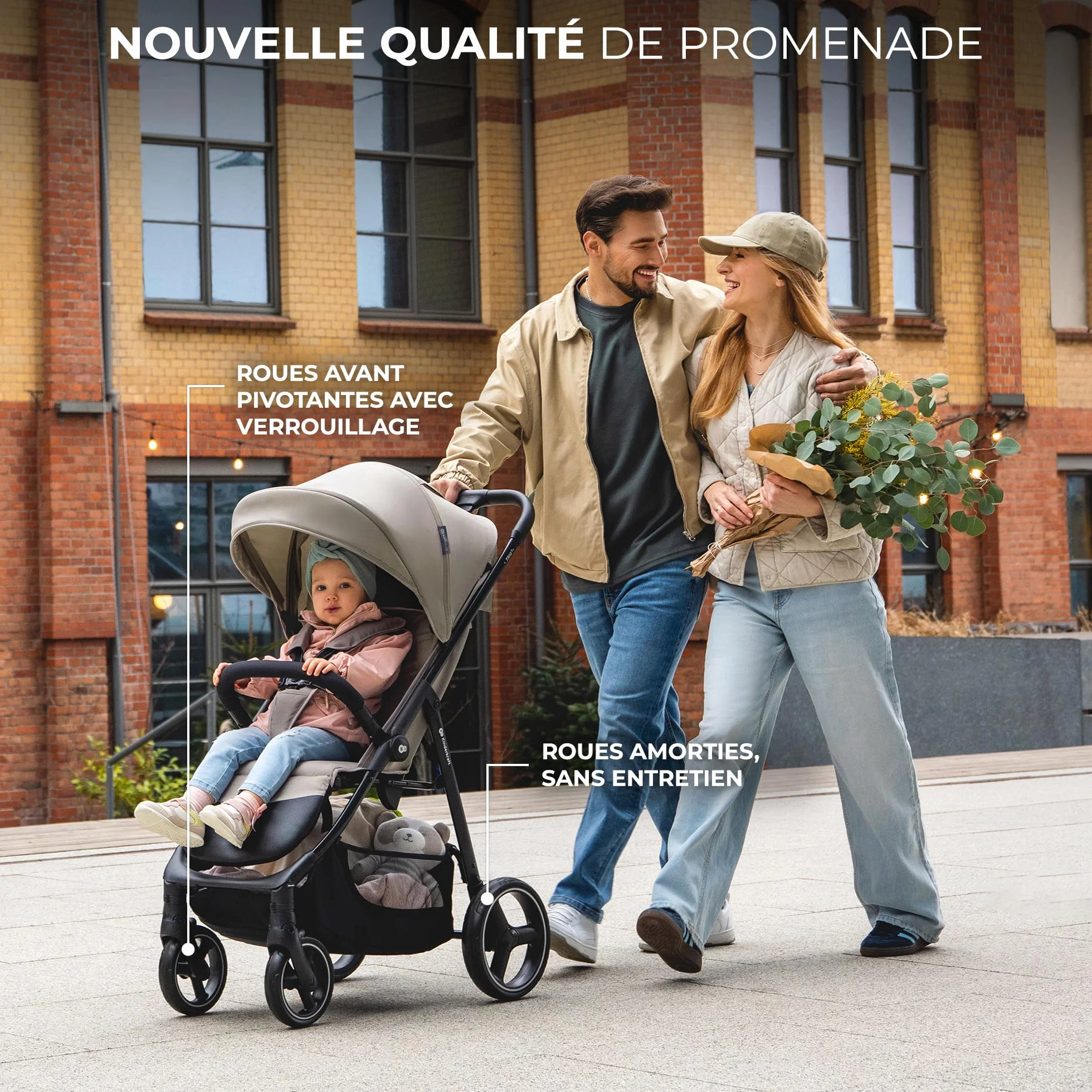 Kinderkraft TRIG 3 Poussette Canne Légère Pliable Noir