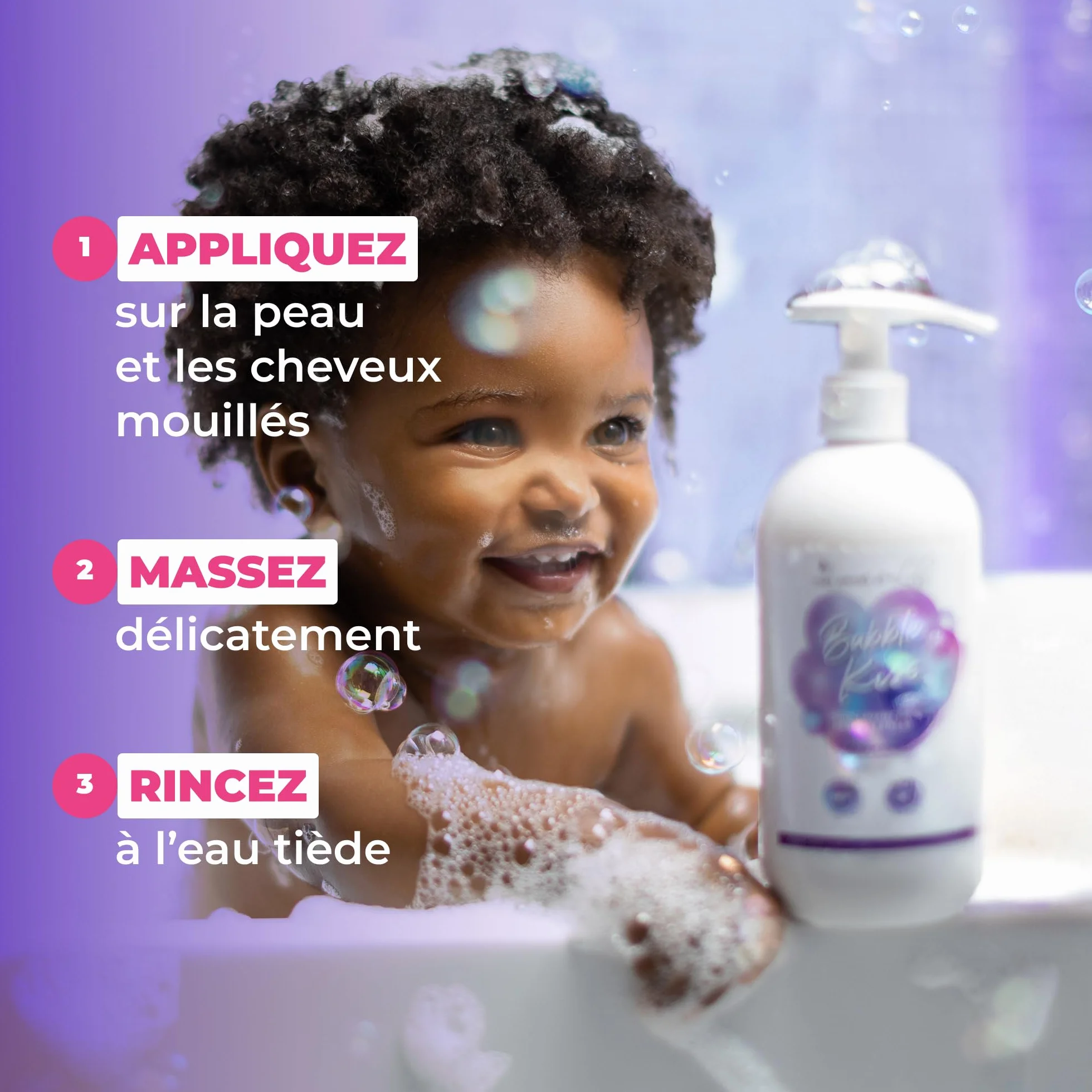 Les Secrets de Loly Bubble Kiss Soin lavant bébé 2-en-1 corps & cheveux Ultra-doux 400 ml