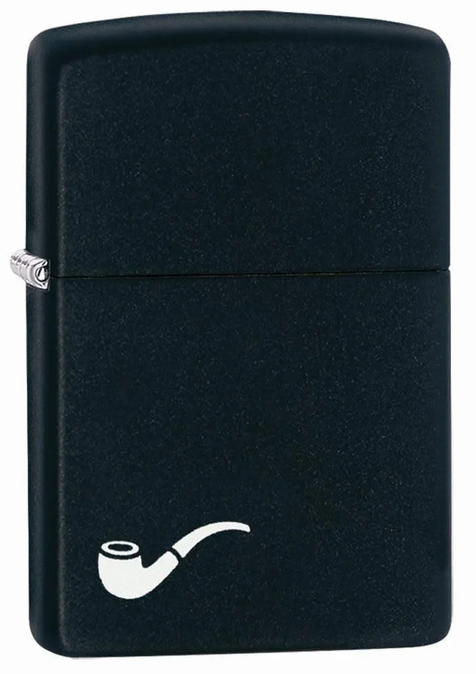 Zippo - Briquet Tempête, Noir Mat, Image Colorée De Pipe, Rechargeable, Réutilisable, Résistant Au Vent, Coffret Cadeau, Fabriqué Aux États-Unis