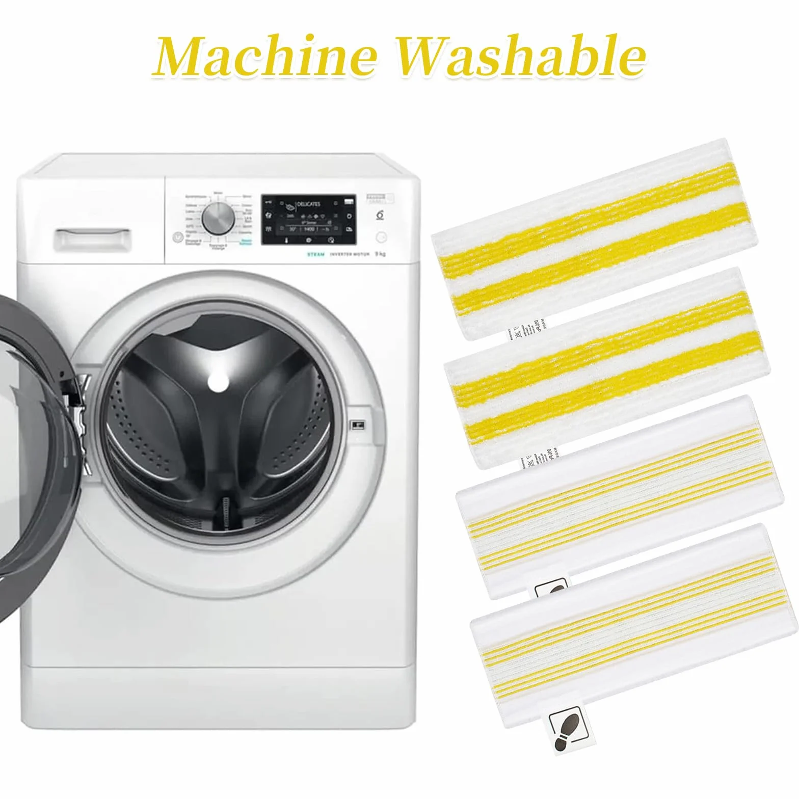 Lot de 4 Recharge Kärcher EasyFix Bonnettes Nettoyeurs Vapeur Microfibre pour SC 2, SC 3, SC 4, SC 5