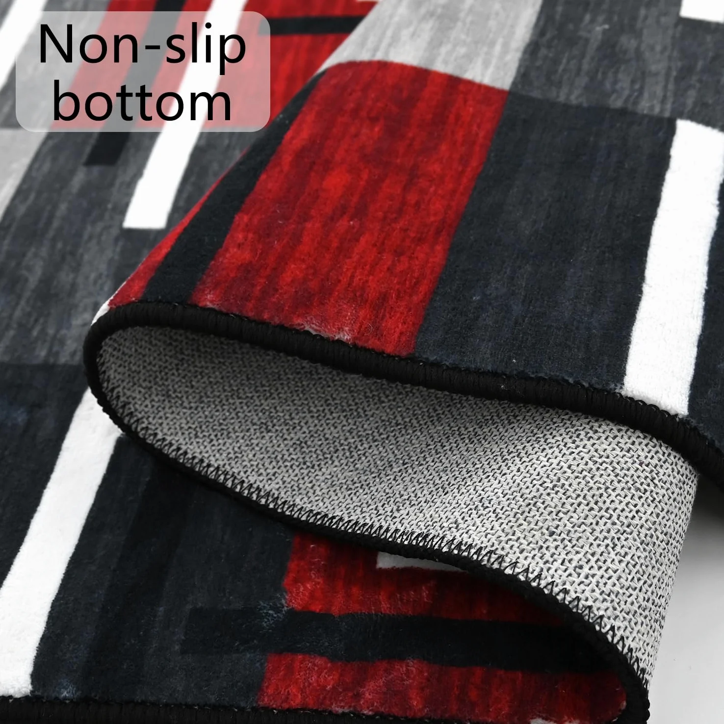 Tapis Cuisine Lavable en Machine, Tapis de Couloir Antidérapant, Tapis Salle De Bain Poil Court Doux, Tapis Entree Interieur Motifs Géométriques 60x200cm
