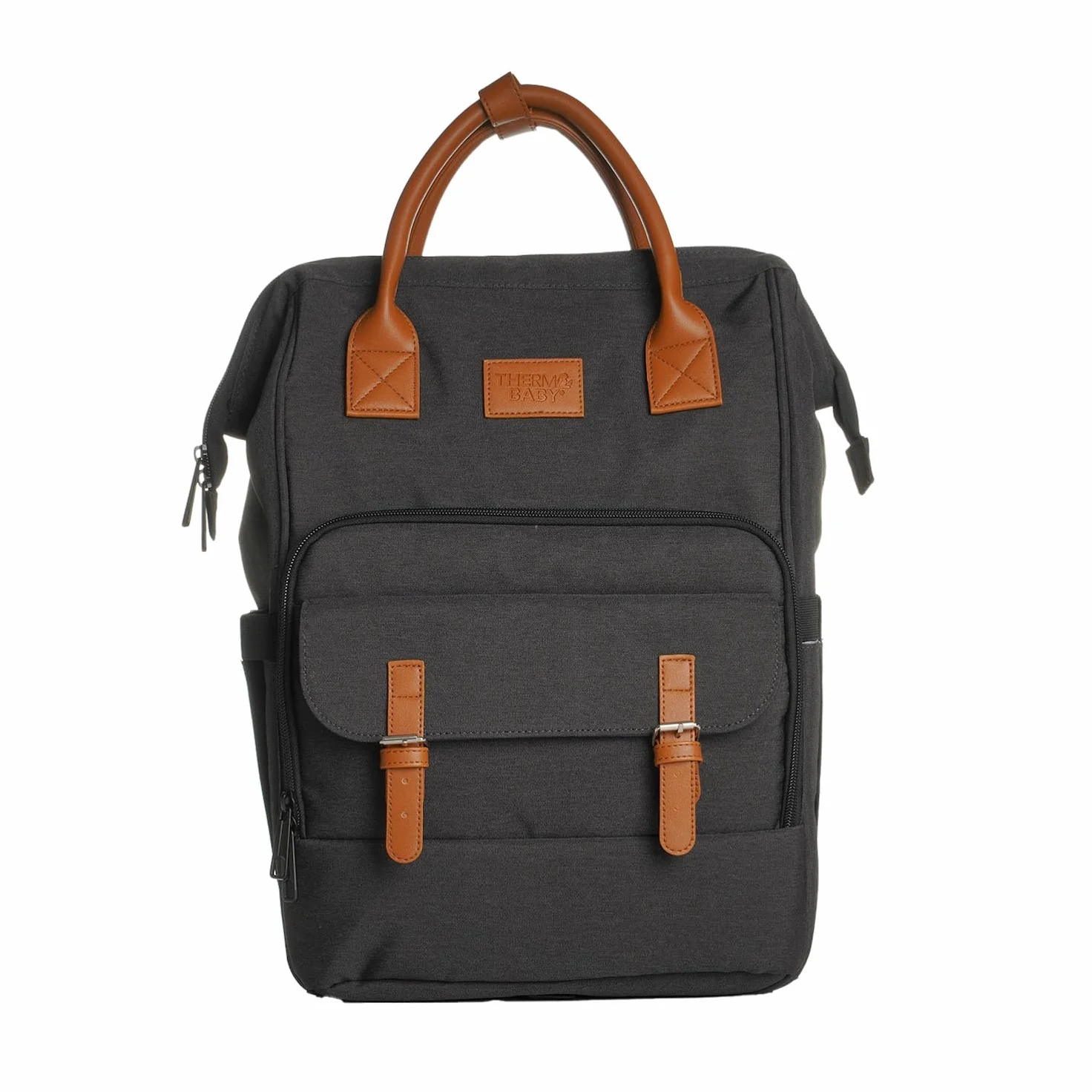 THERMOBABY Sac à langer ESCAPADE - Sac à dos à langer Bébé avec matelas - Gris foncé
