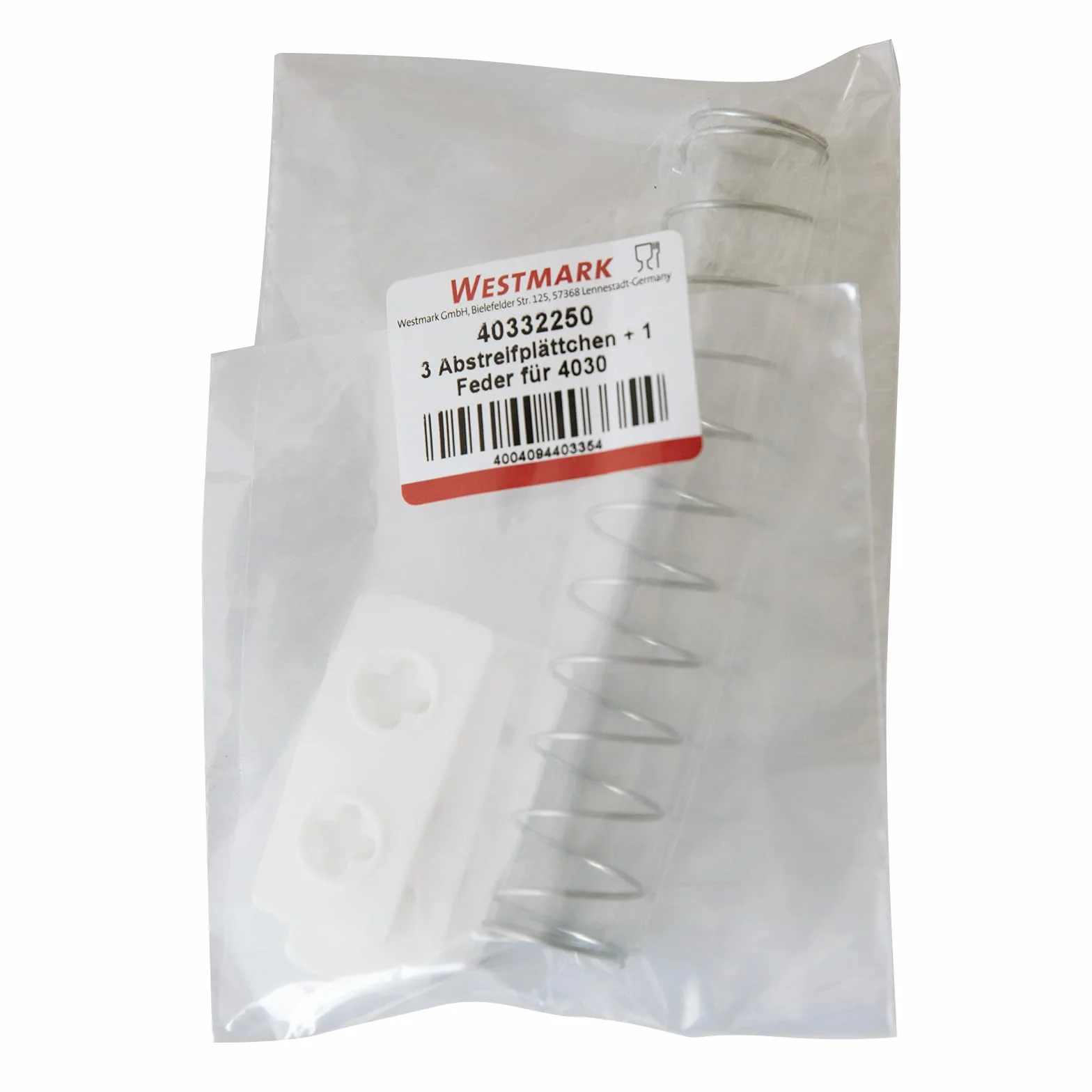 Westmark Set plaque d'éjection et ressort pour Dénoyauteur de cerises 4030 3 pièces Plastique Argent 10 cm