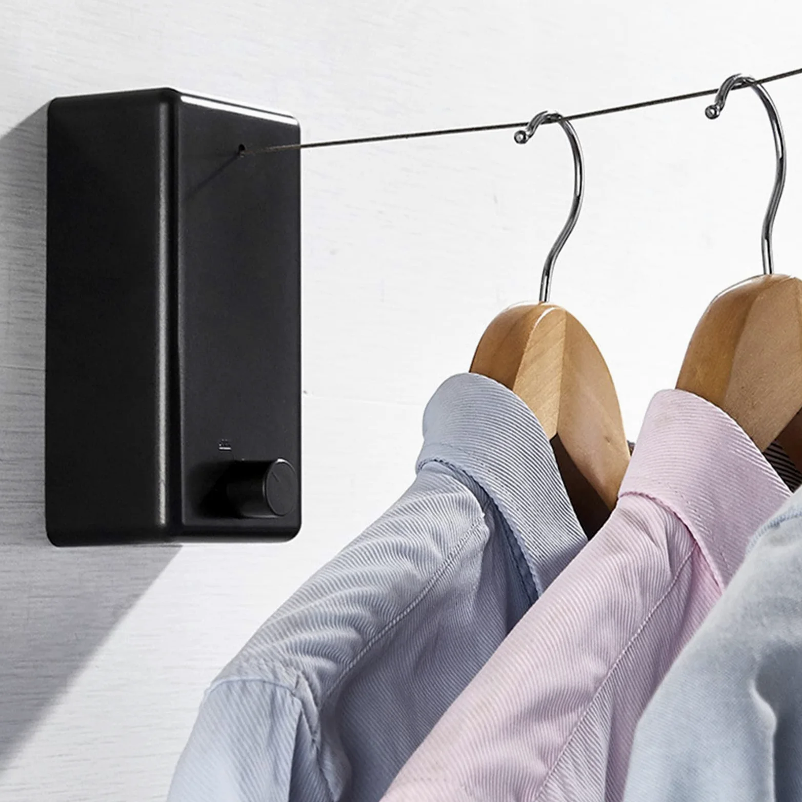Corde à Linge Rétractable de 13 Pieds,Ligne de Vêtements Réglable en Acier Inoxydable,capacité de Poids de 55 LB Corde à Linge pour Suspendre Le Séchage de la Salle de Bain