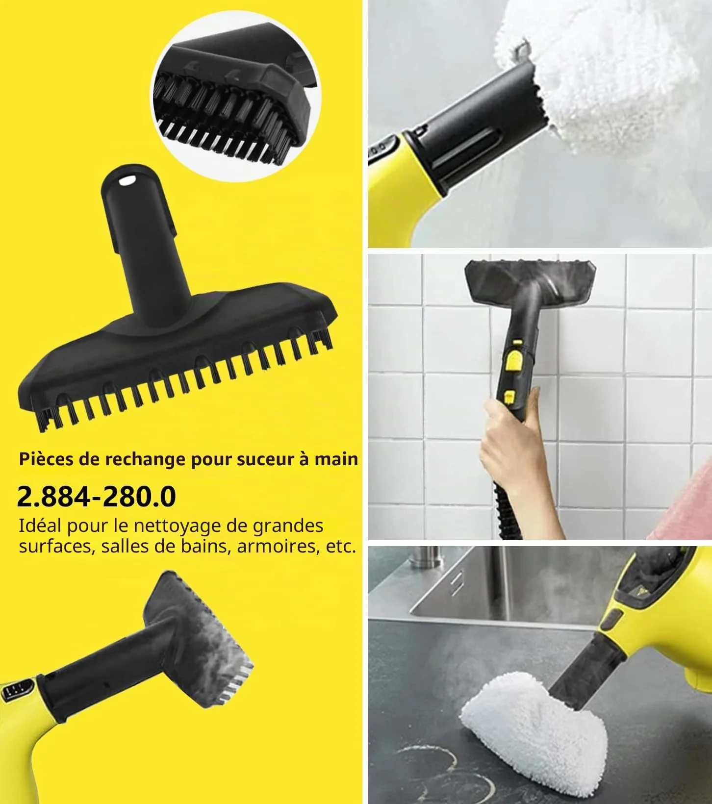 Accessoires Karcher SC1 SC3 SC2 SC4 SC5 lot de 8 pièces de rechange brosse manuelle