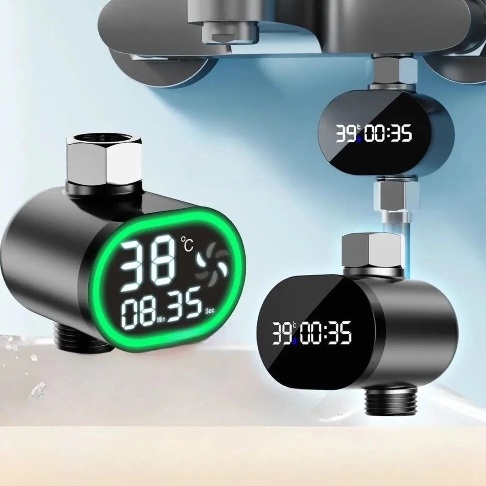 Thermomètre de douche numérique LED avec indicateur de température pour bain bébé