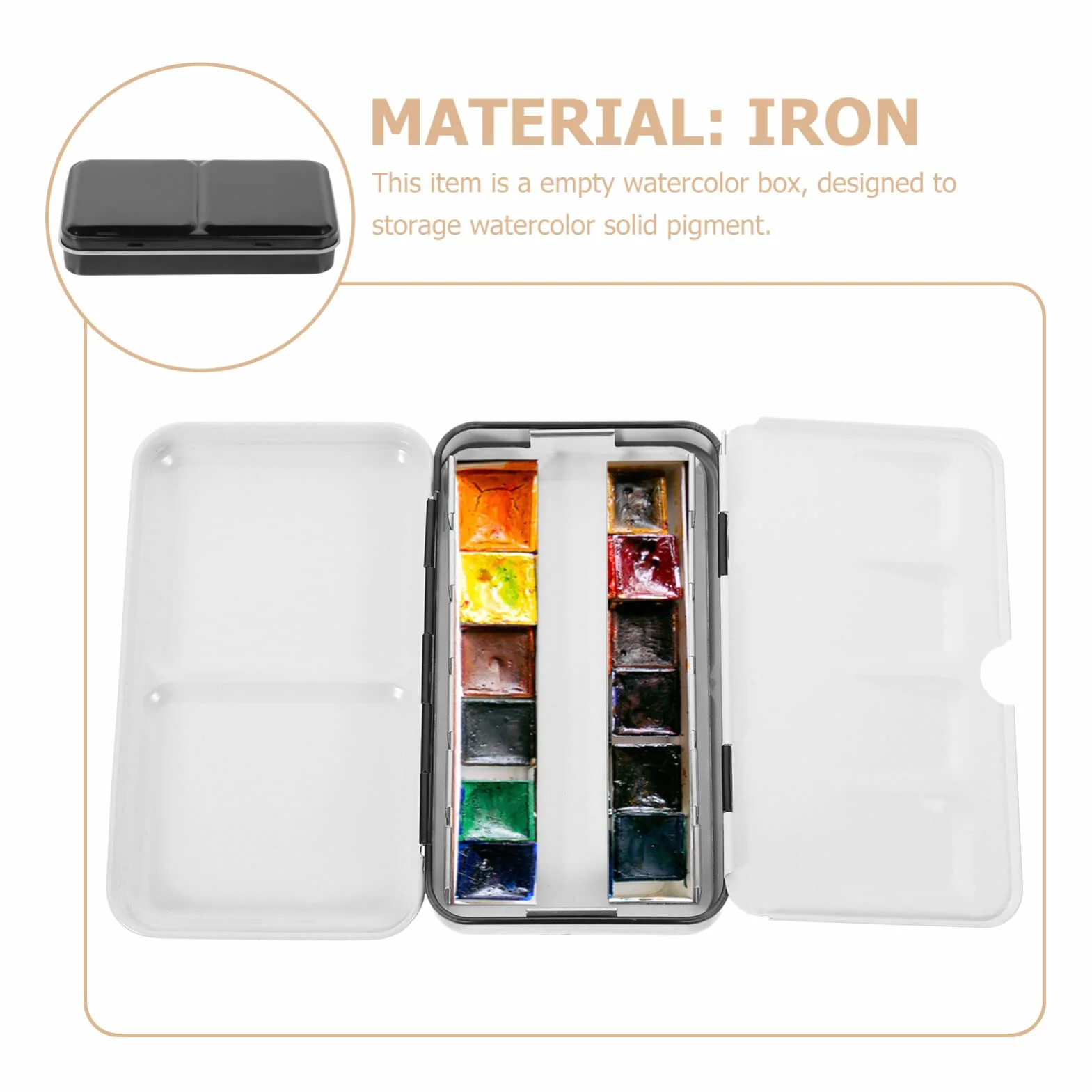 SUPVOX Boîte Vide Aquarelle Métallique Compacte 12 Demi-Godets Palette
