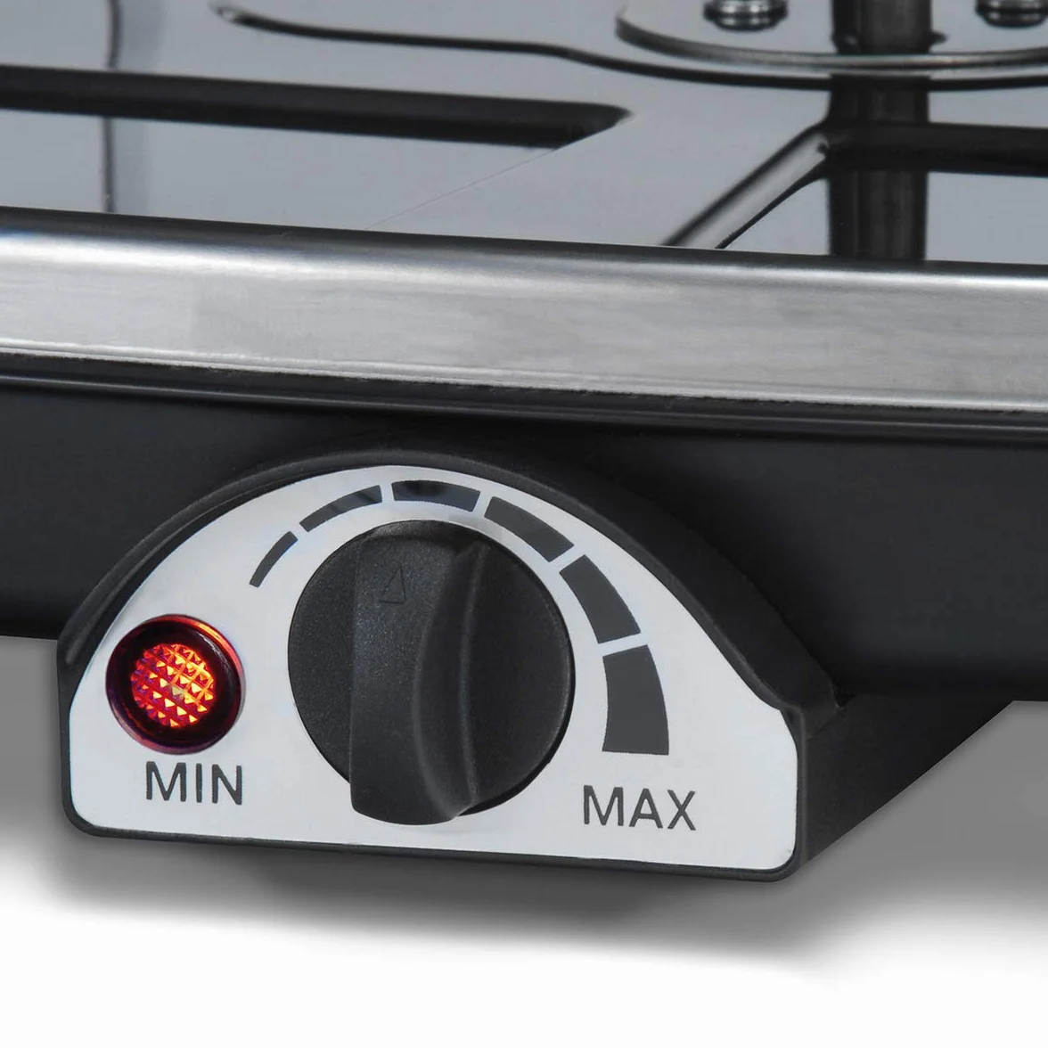 Cloer 6430 Raclette gril avec pierre de cuisson naturelle, inclus 8 poêlons anti-adhésifs pour faciliter le retrait des aliments, 1200 W, Noir