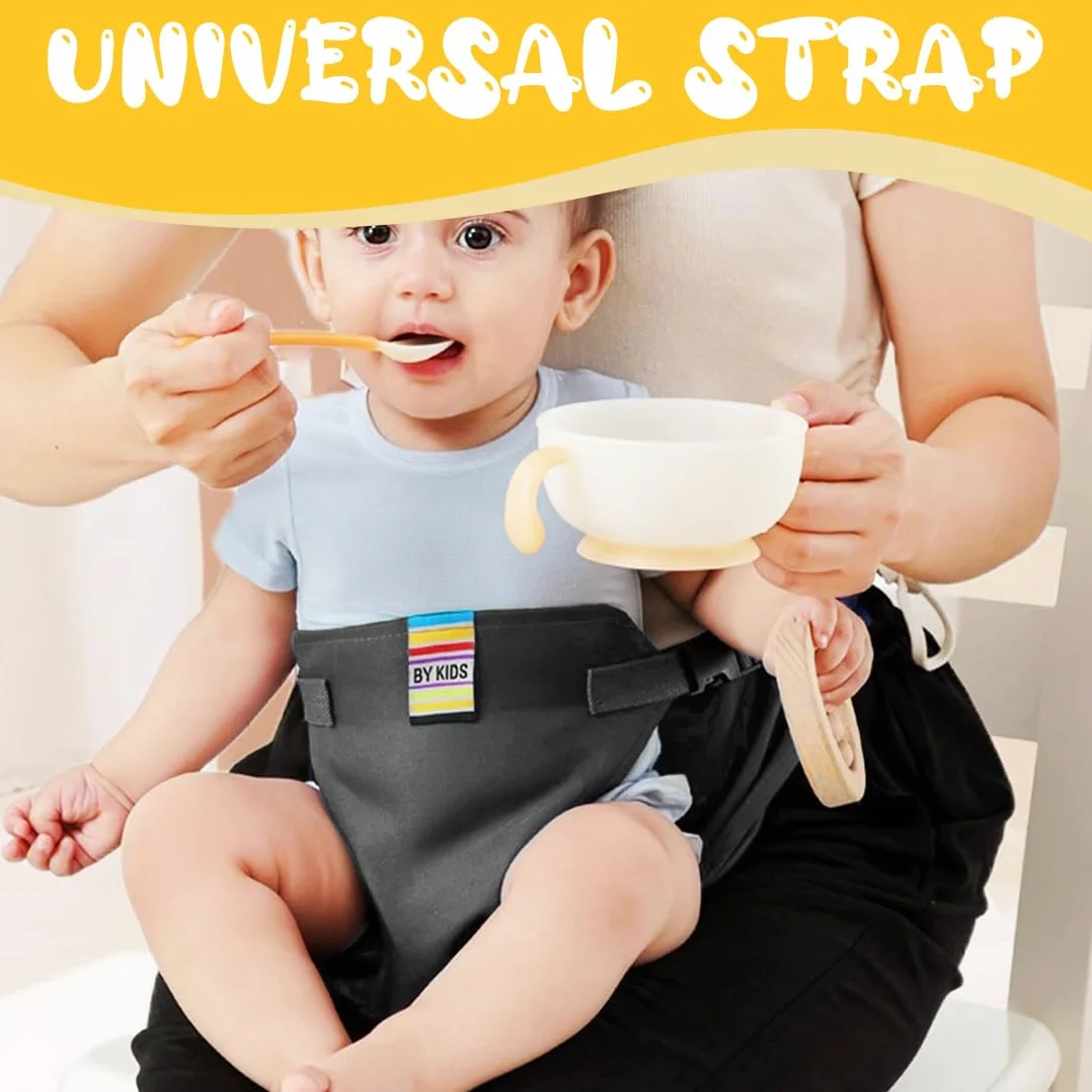 Harnais de Voyage pour Chaise Haute Portable pour Bébés, Sangle Réglable de Sécurité, Respirant (Noir)