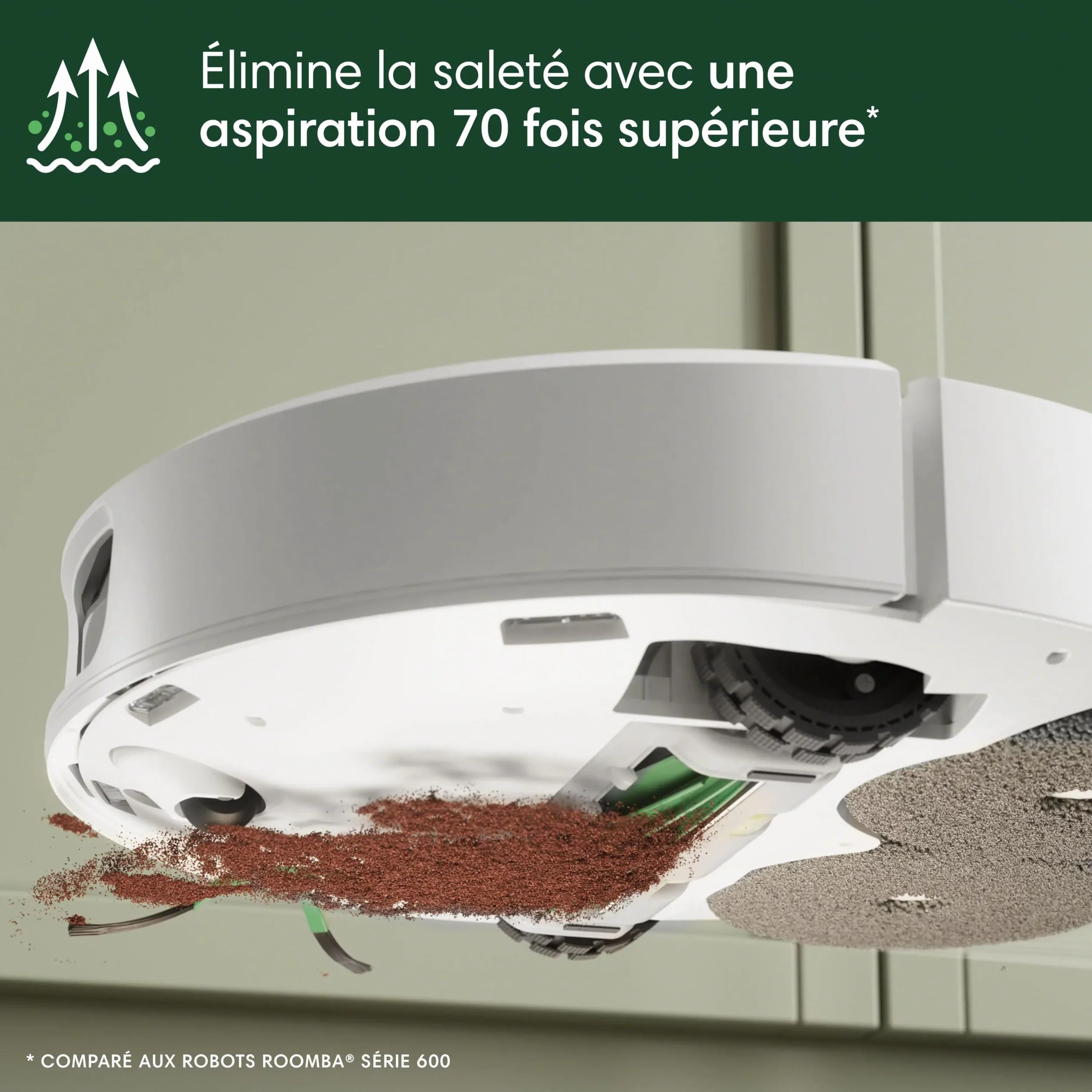iRobot Roomba Plus 505 Combo Robot Aspirateur Laveur AutoWash Base Multifonction Lavage Séchage Air Chaud PrecisionVision IA LiDAR Clearview Pro 75 Jours Autovidage Blanc