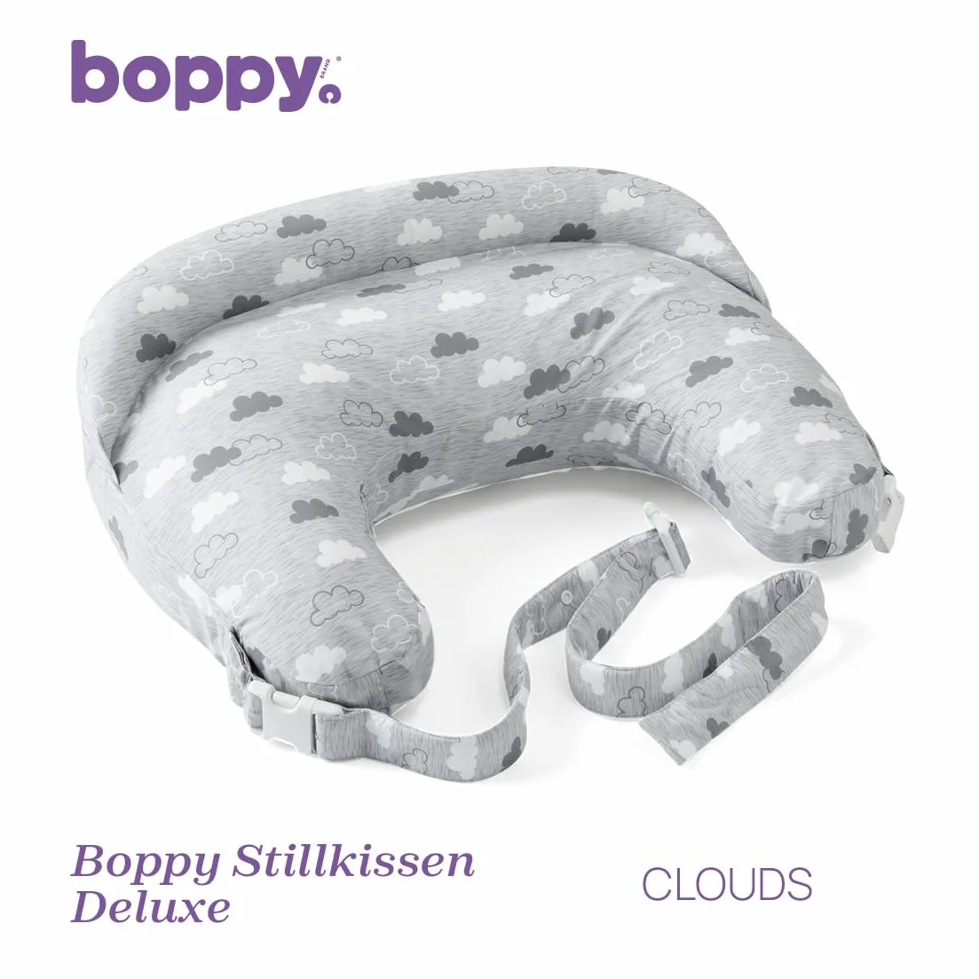 Boppy Coussin d'allaitement Deluxe pour Bébés 0+ Mois, Forme Ergonomique, Amovible et Lavable en Machine