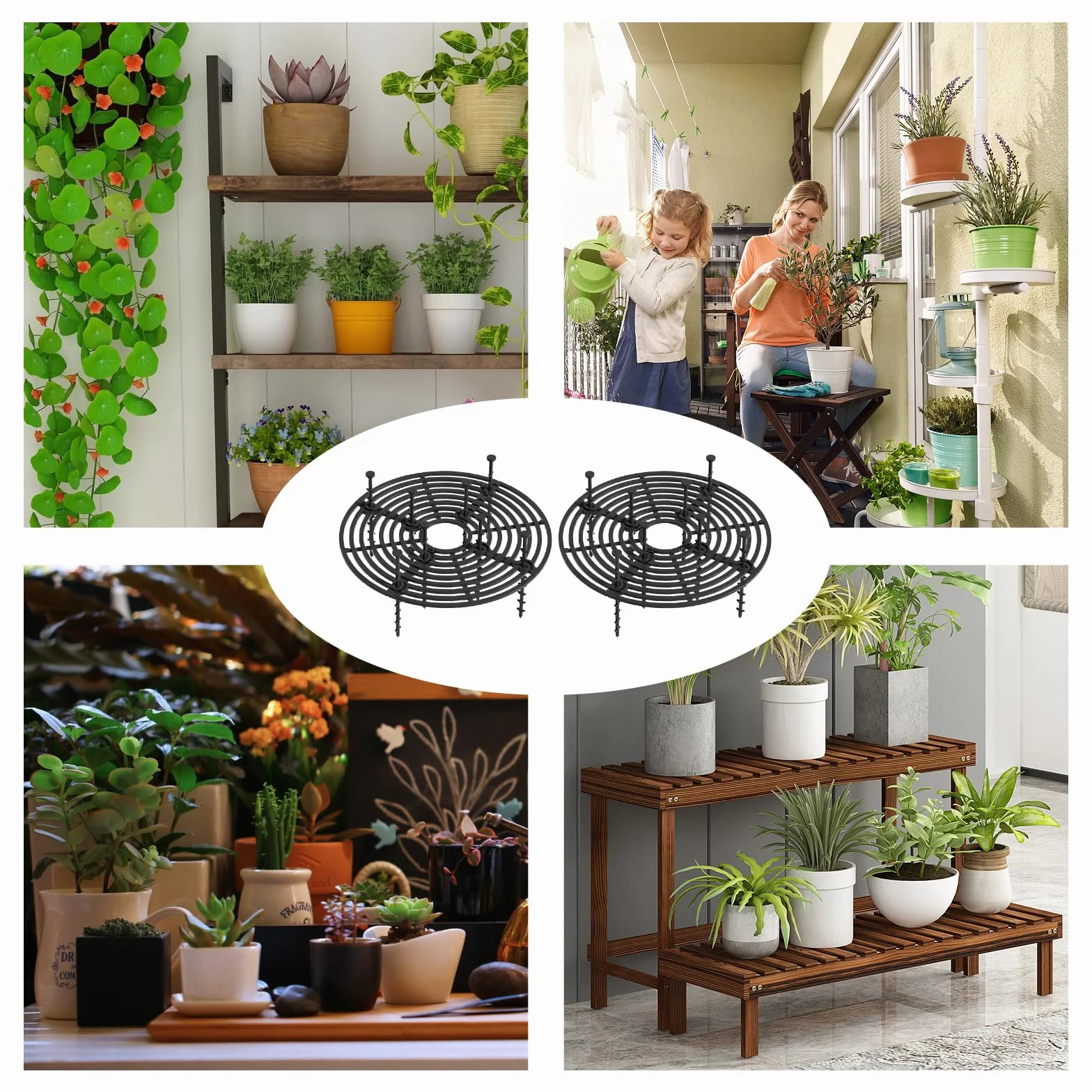 Lithyc 2 Pièces Grille Protection Plante, Protection Plante Chat, Cadre de Grille de Couverture Jardin 30 cm Diamètre