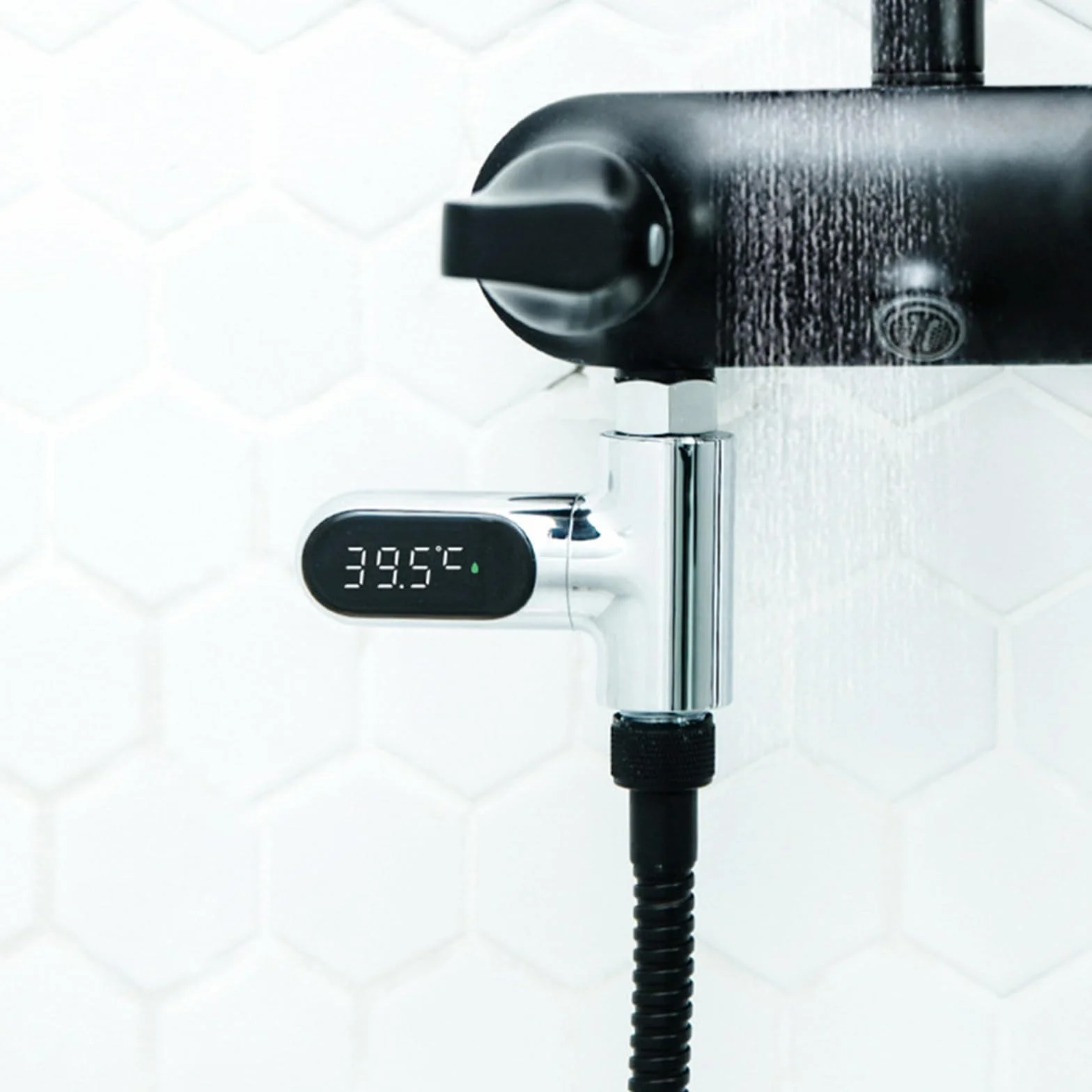 BAIFULAI Thermomètre numérique LED salle de bain 0-100℃ écran pivotant 360° douche baignoire
