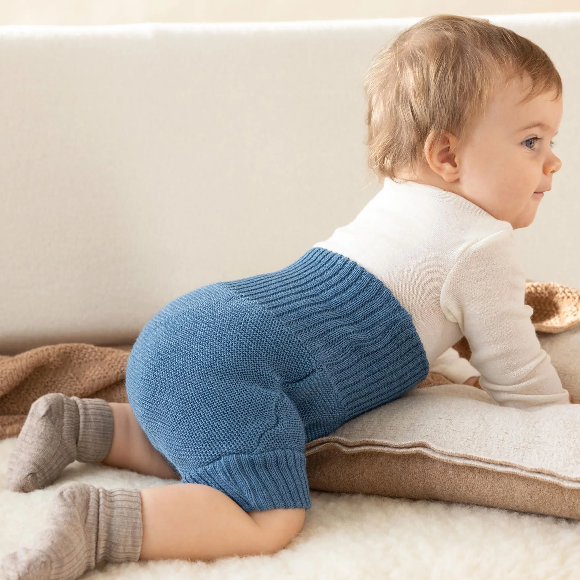 Culotte de protection laine Mérinos grise 3-6 mois DISANA