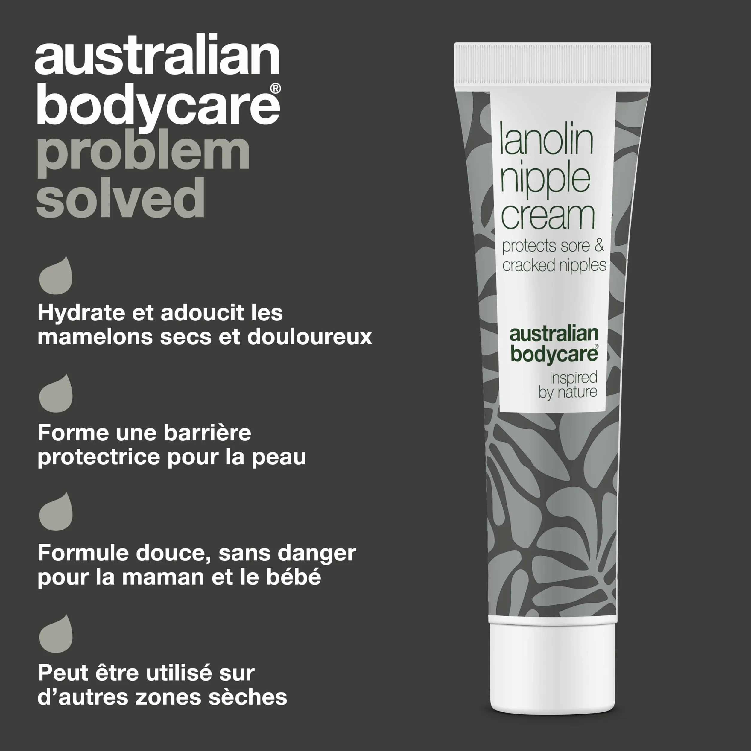Crème pour mamelons à la lanoline – Soulagement naturel pour mamelons secs, fissurés et douloureux – Hydratation profonde