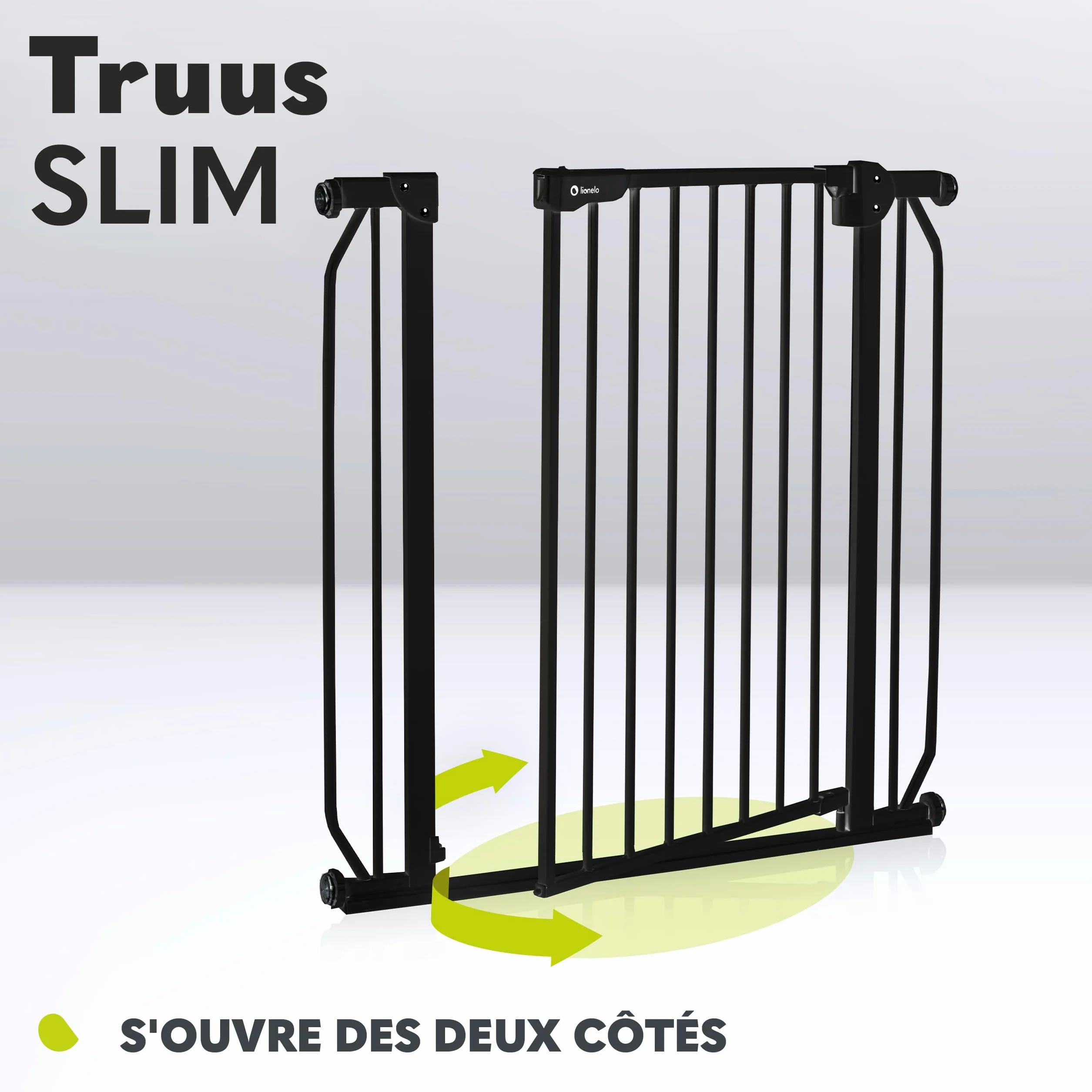 Lionelo Truus Slim Barrière de Sécurité Enfant et Chien 75-105 cm, Pression sans Perçage, Double Verrouillage