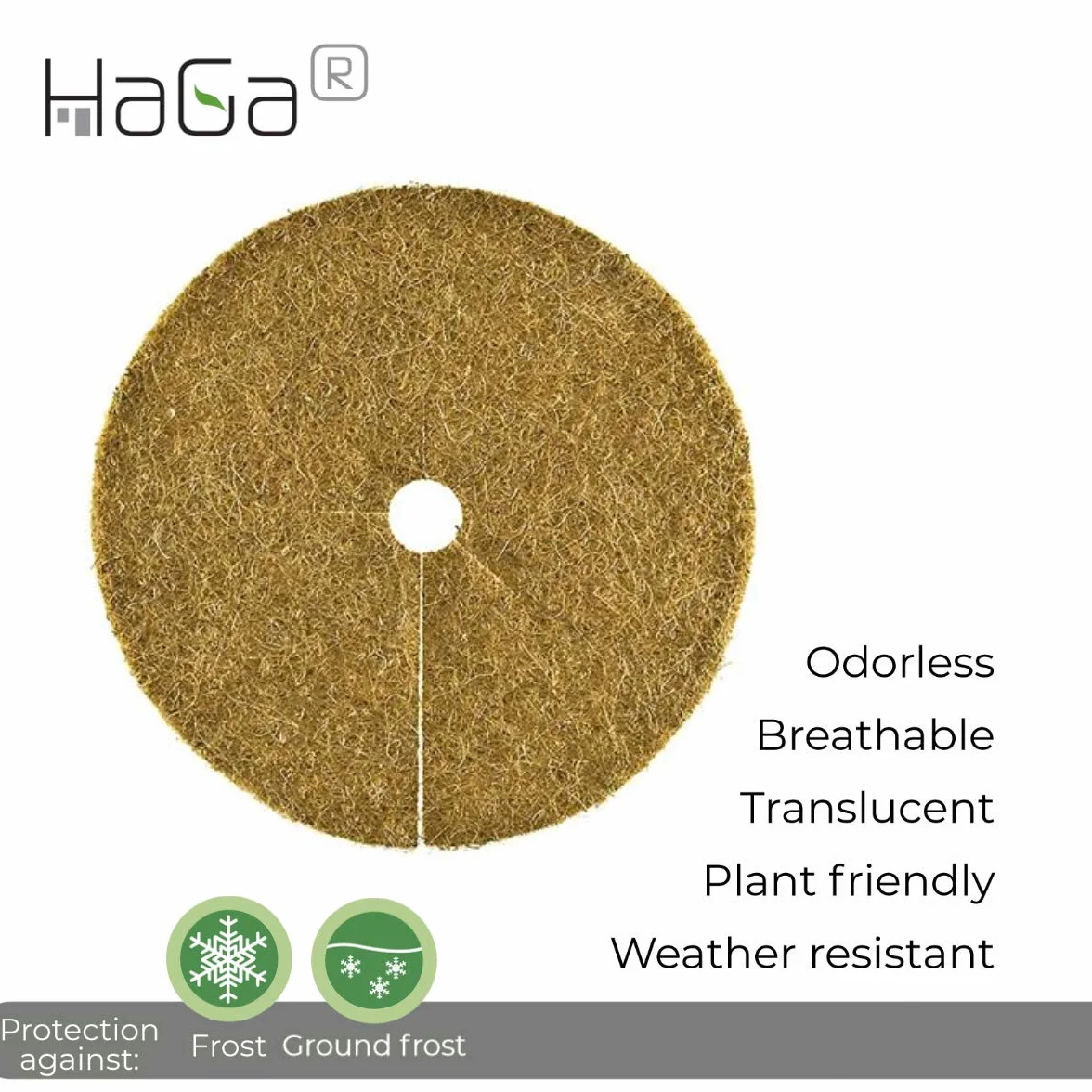 HaGa Lot de 5 cache-pots en fibre de coco 60 cm protection contre le gel
