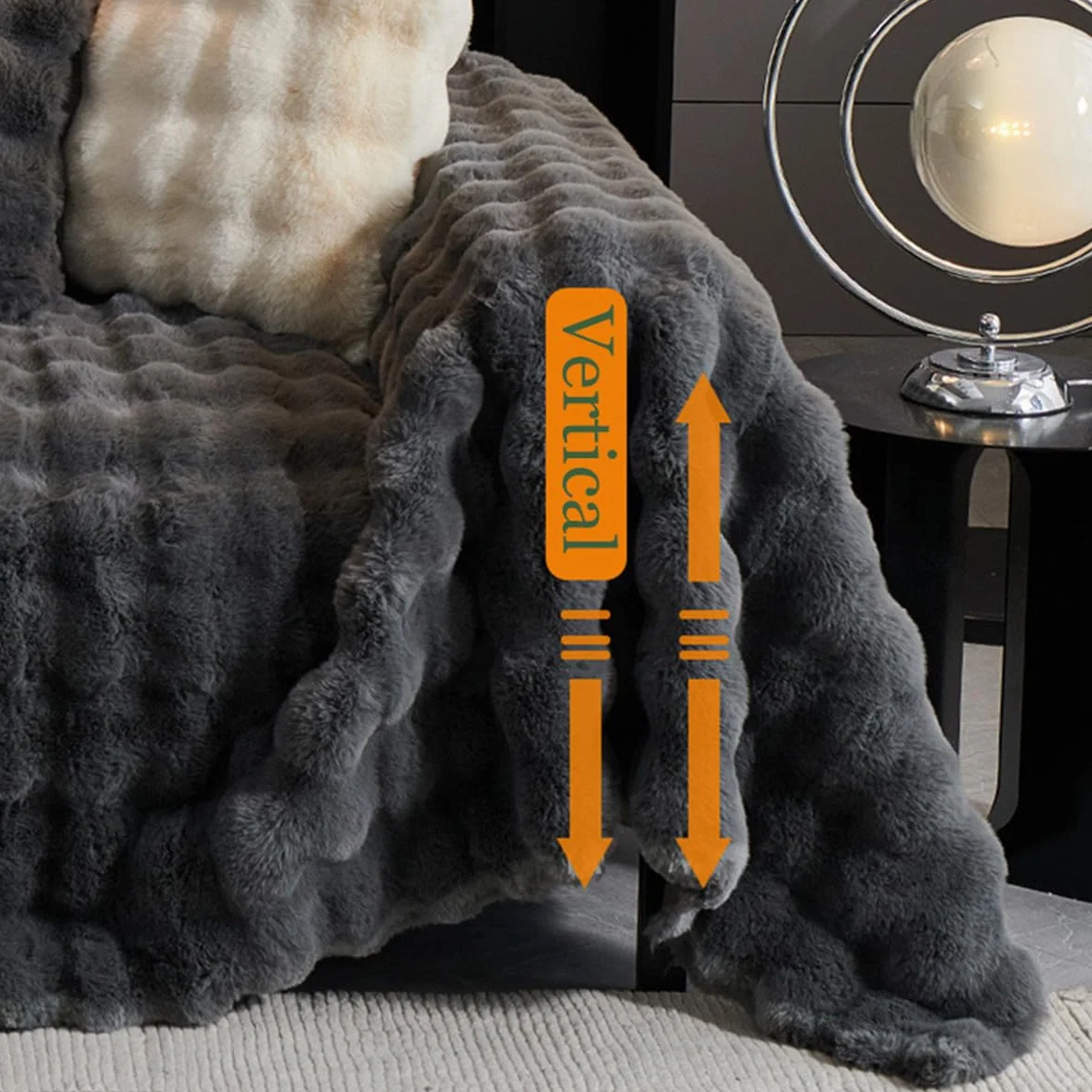 Highdi Peluche Housse de Canapé Antidérapante Anti Griffe pour Chiens Chats Orange 180x420cm