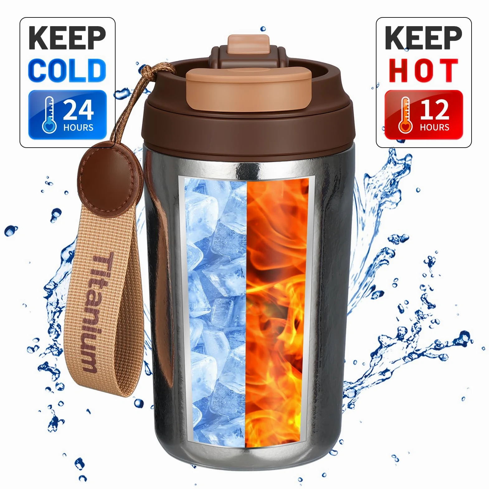 Tasse de voyage en titane de 414 ml