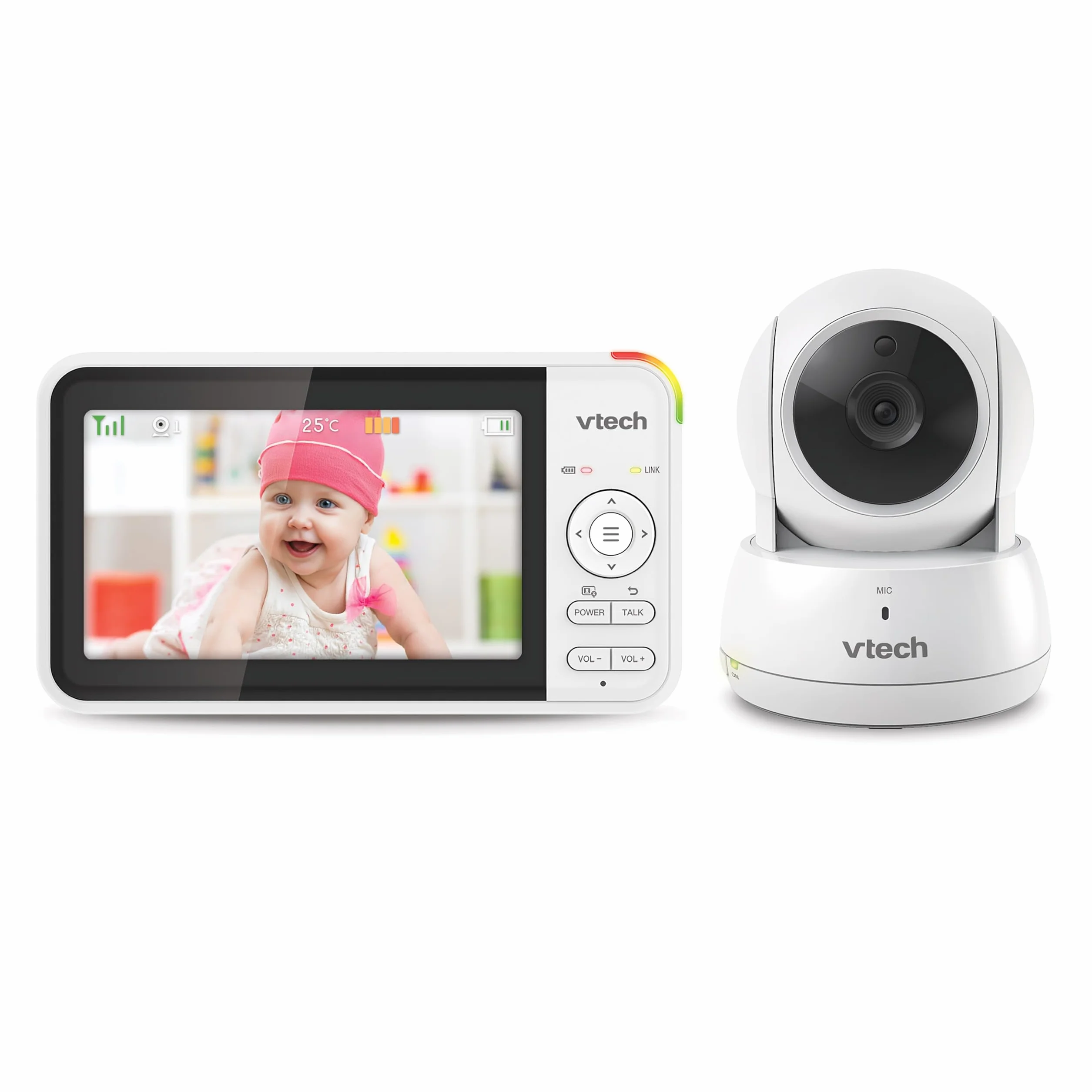 VTech VM924 Baby Monitor with Camera, 5" LCD Screen, Pan & Tilt, Night Vision, 300m Range, 2-Way Talk