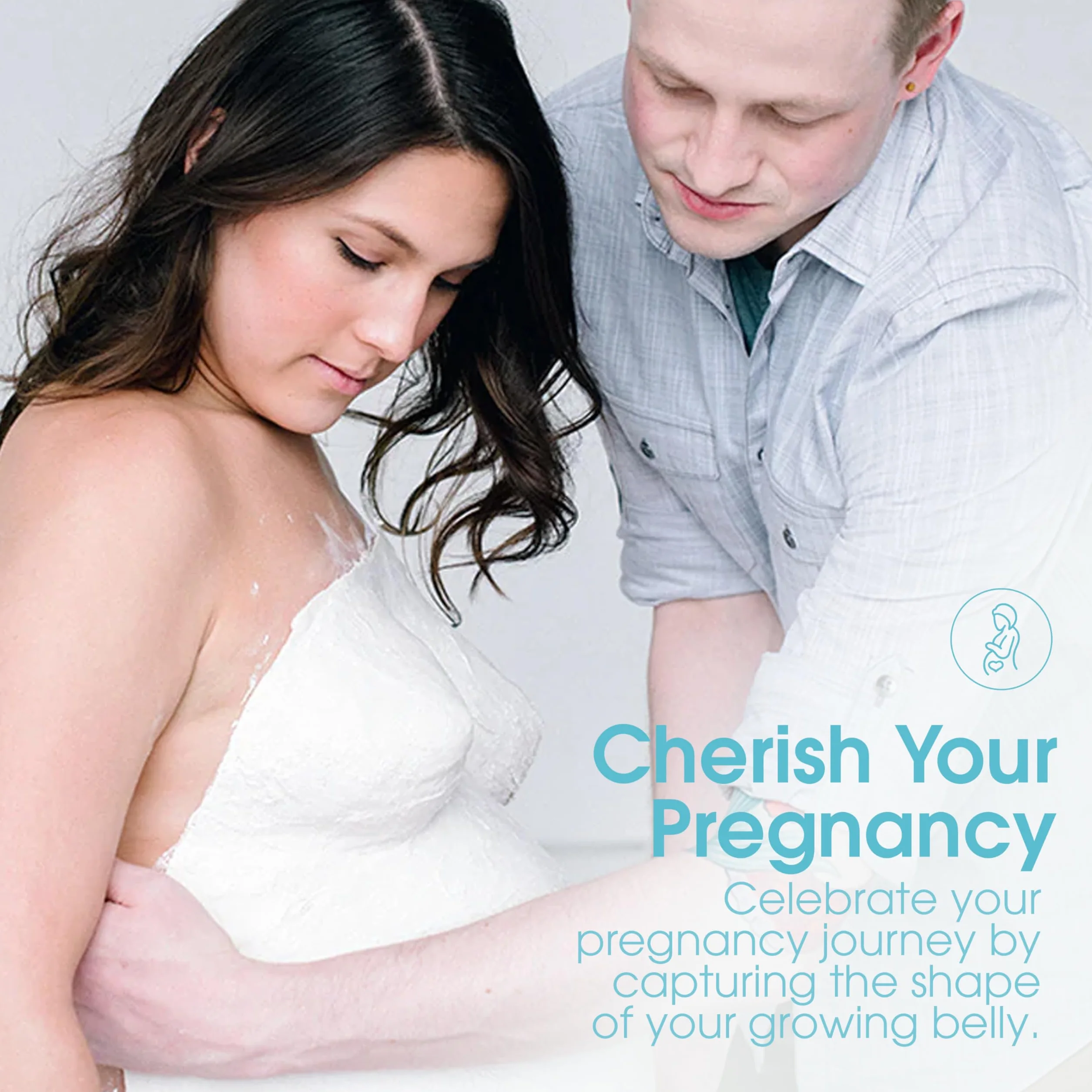 Pearhead Belly Casting Kit Gender-Neutral Pregnancy Keepsake White