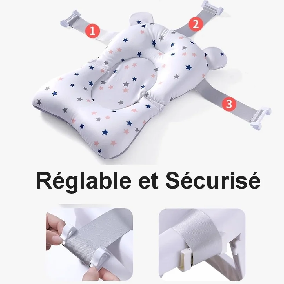 Coussin de Bain Bébé Antidérapant avec Verre, Réducteur Baignoire Universel