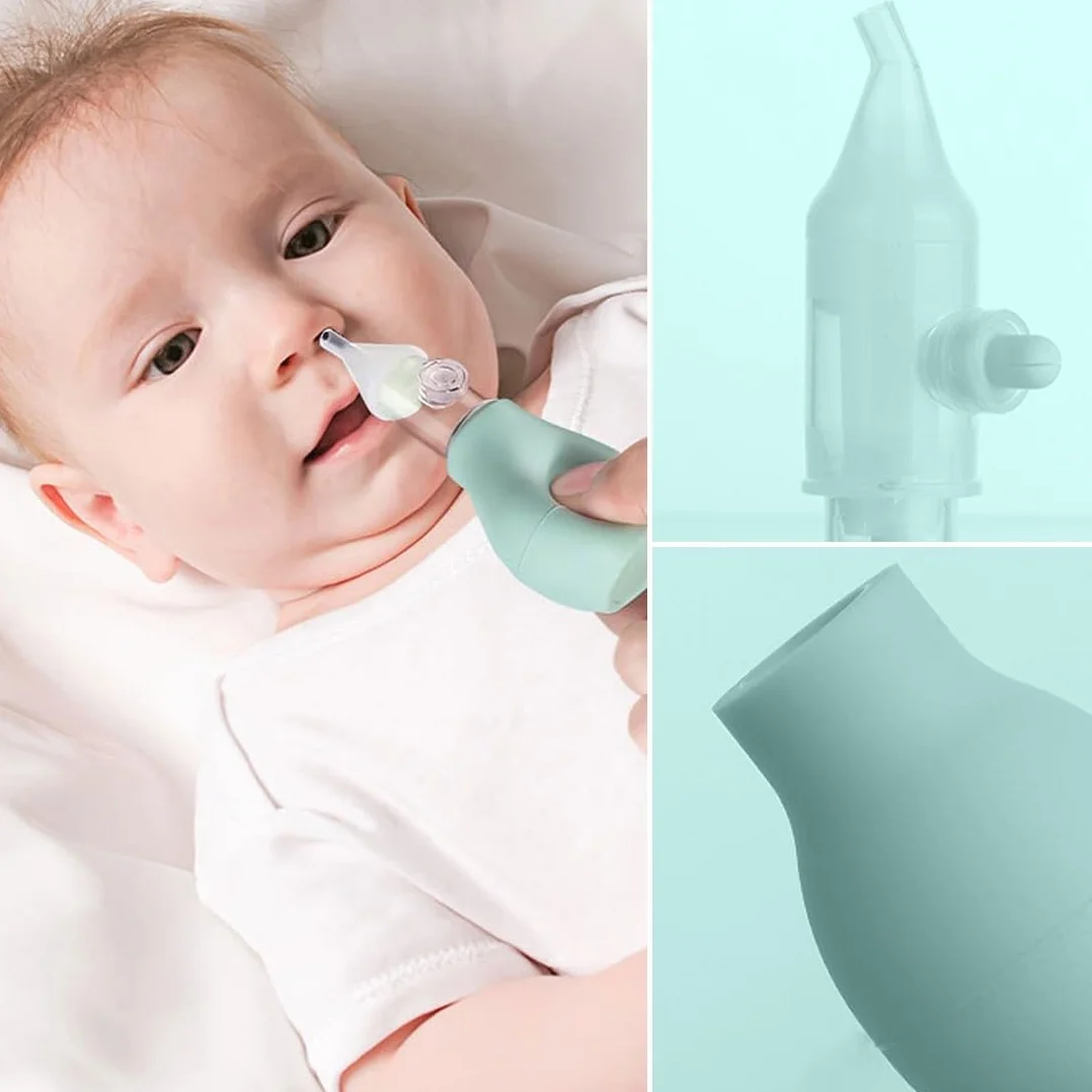 Respimer Aspirateur Nasal Bébé en Silicone, Mouche Bébé Poire, Pinces de Nettoyage du Nez