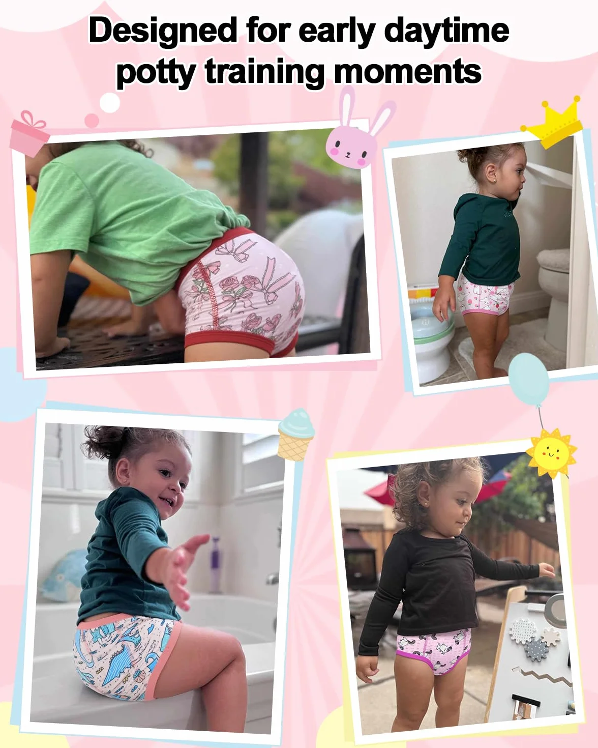 MOEMOE BABY Culotte Apprentissage Propreté Garcon 4 Paquets