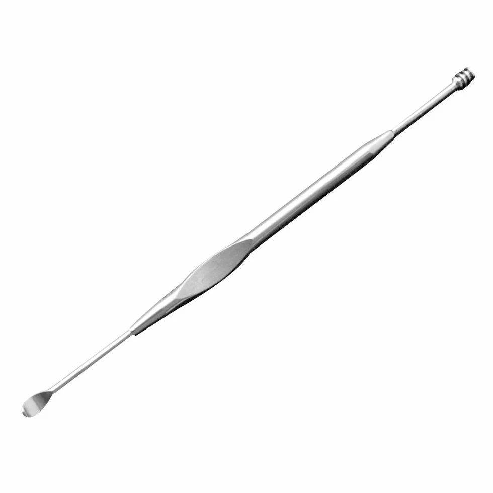 Cure-oreille en acier inoxydable prélèvement de cérumen Curette nettoyant d'oreille outil de soins argent