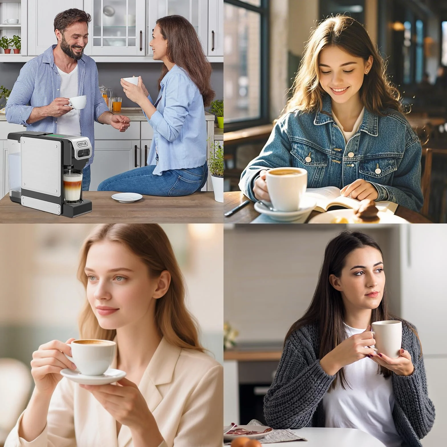 ST-550 Machine à café à capsules multifonction, pour Nespresso Original/pour Dolce Gusto/pour A MODO MIO/pour café moulu, sept réglages de volume d'eau, fonction de pré-infusion, capacité de 1 litre