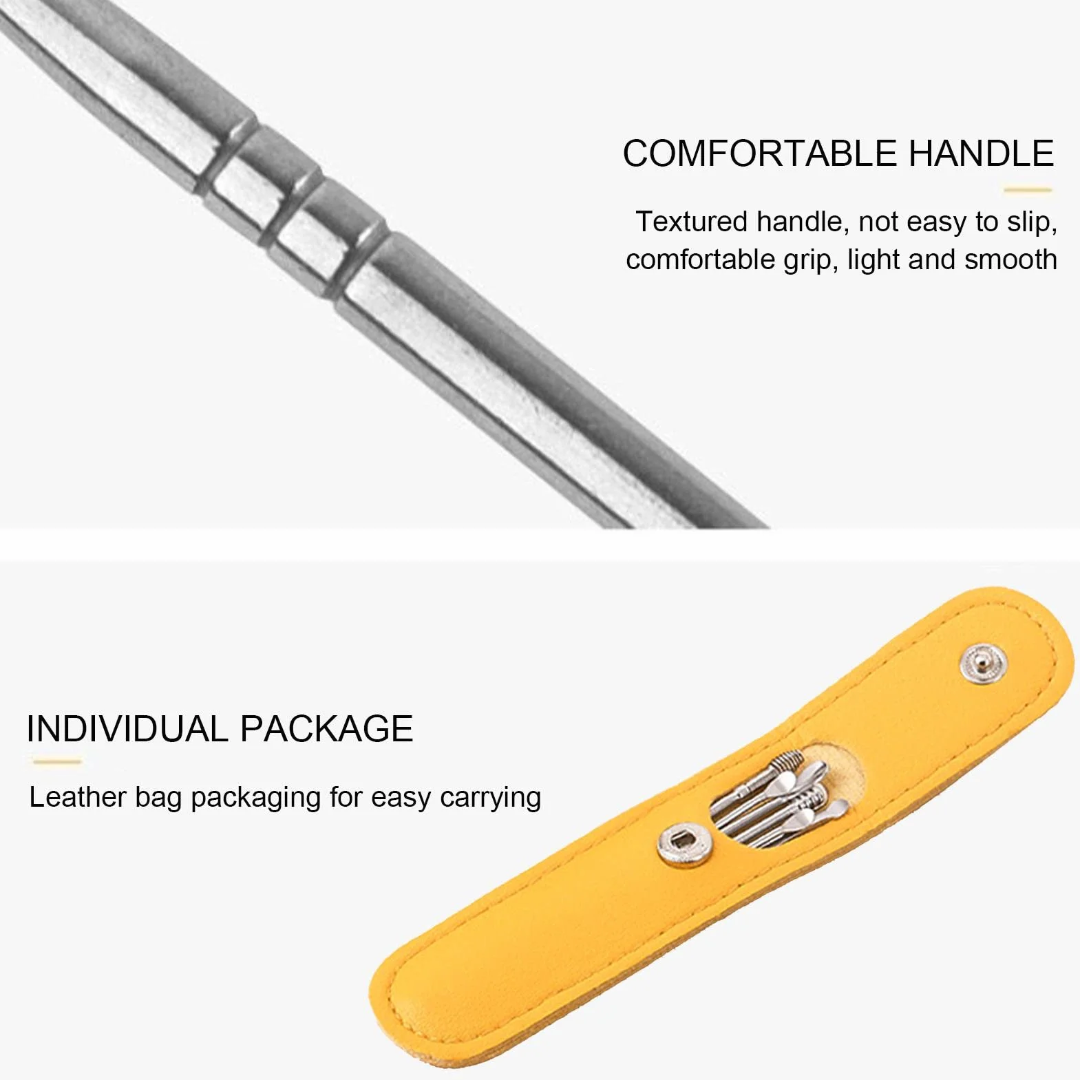 Retrait cérumen Ear Pick - Outil Retrait Cire d'oreille en Acier Inoxydable, Ensemble 6 Outils