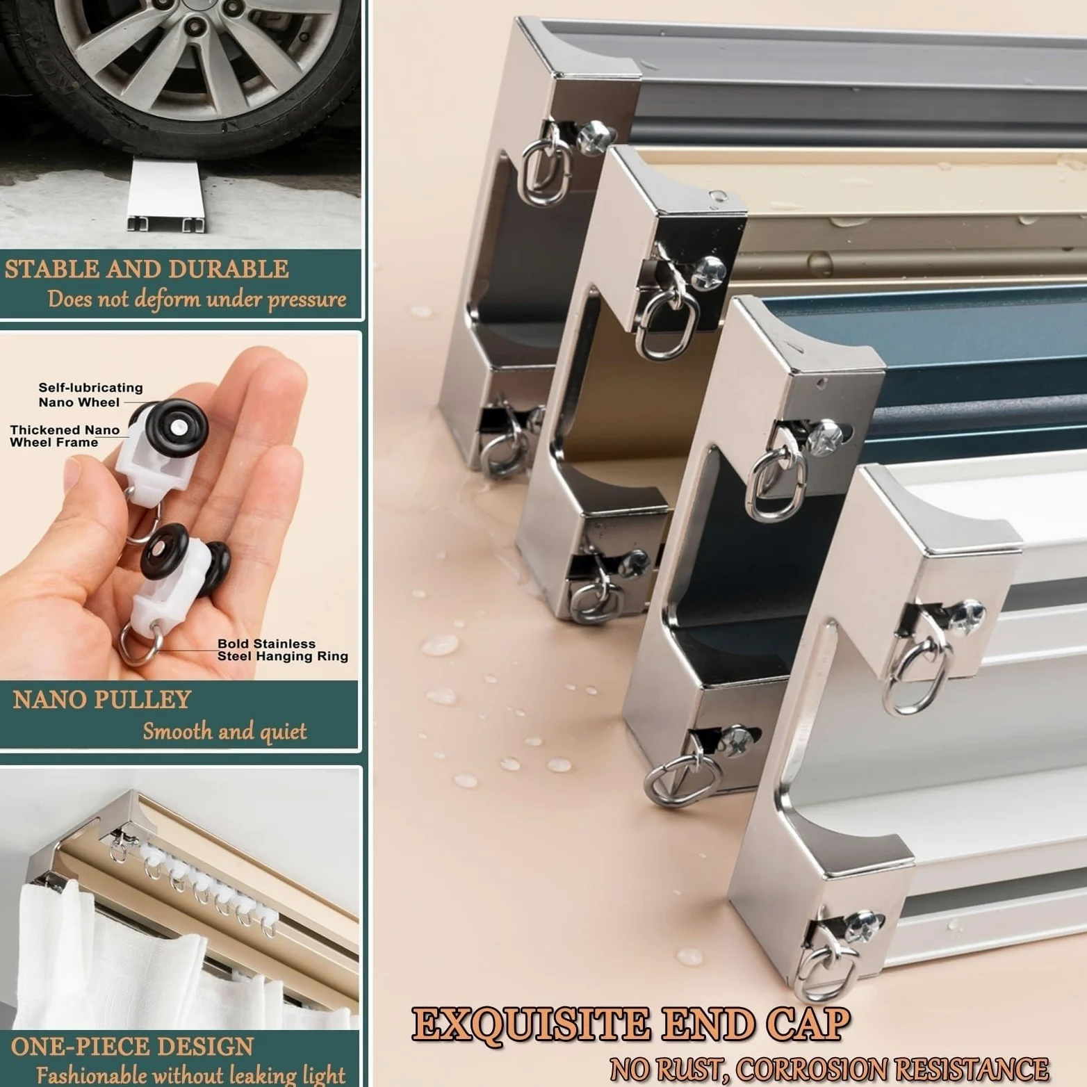 Tringle à rideaux double robuste de luxe idéale pour les cloisons de séparation de pièce – Double rail de haute qualité