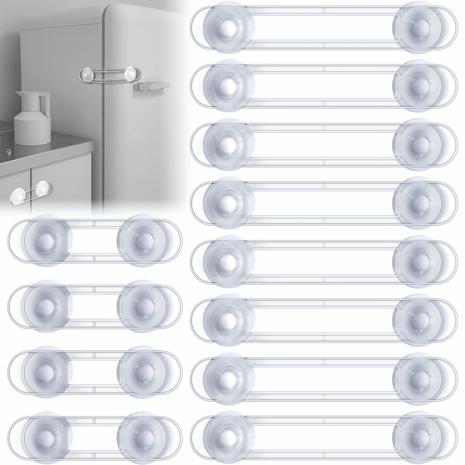 Securite Bebe 12 Pieces Bloque Tiroir Placards Loquets Frigo Protection Enfant