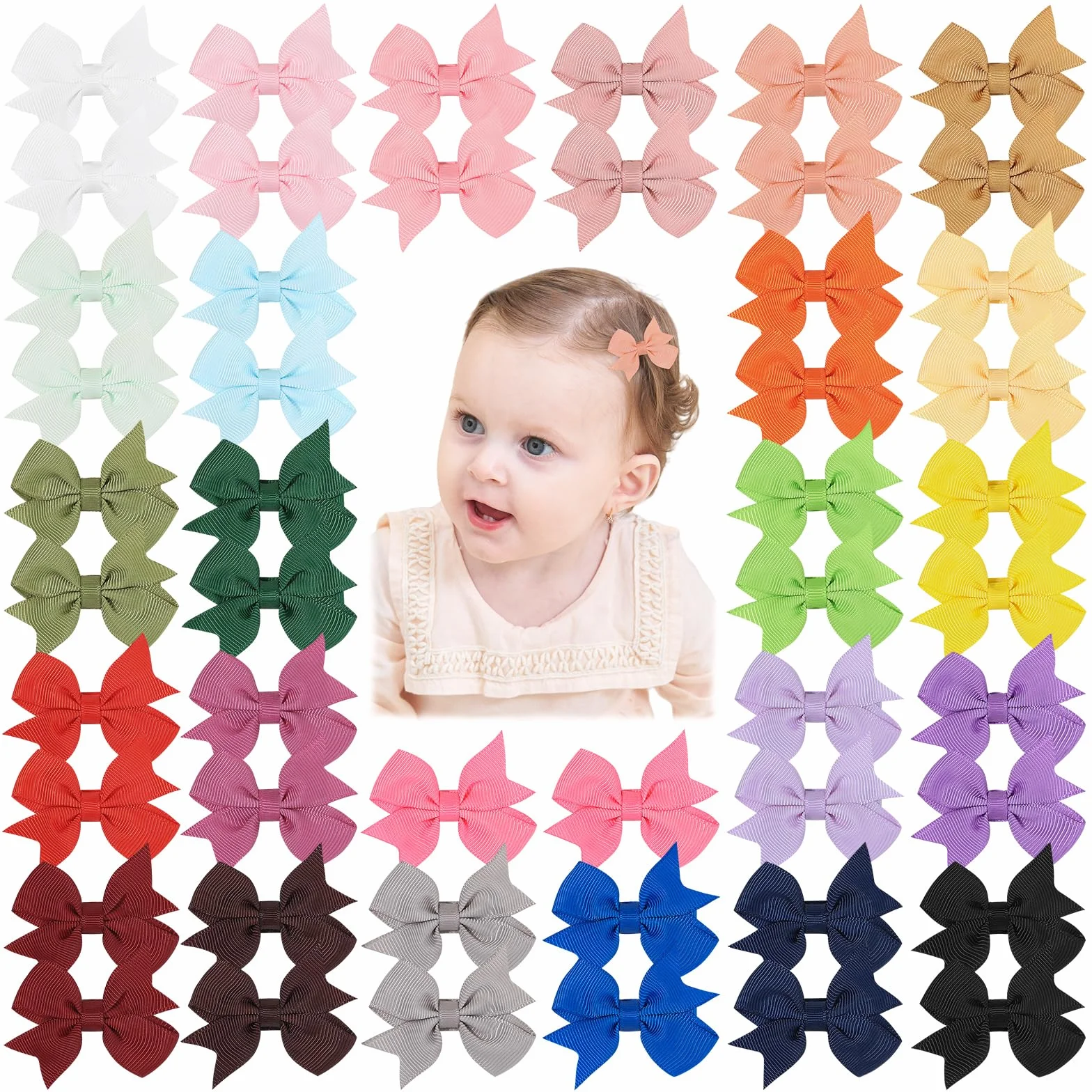 Barrettes Cheveux Filles 2 Pouces Grosgrain Mini Arcs Accessoire Cheveux Enfant