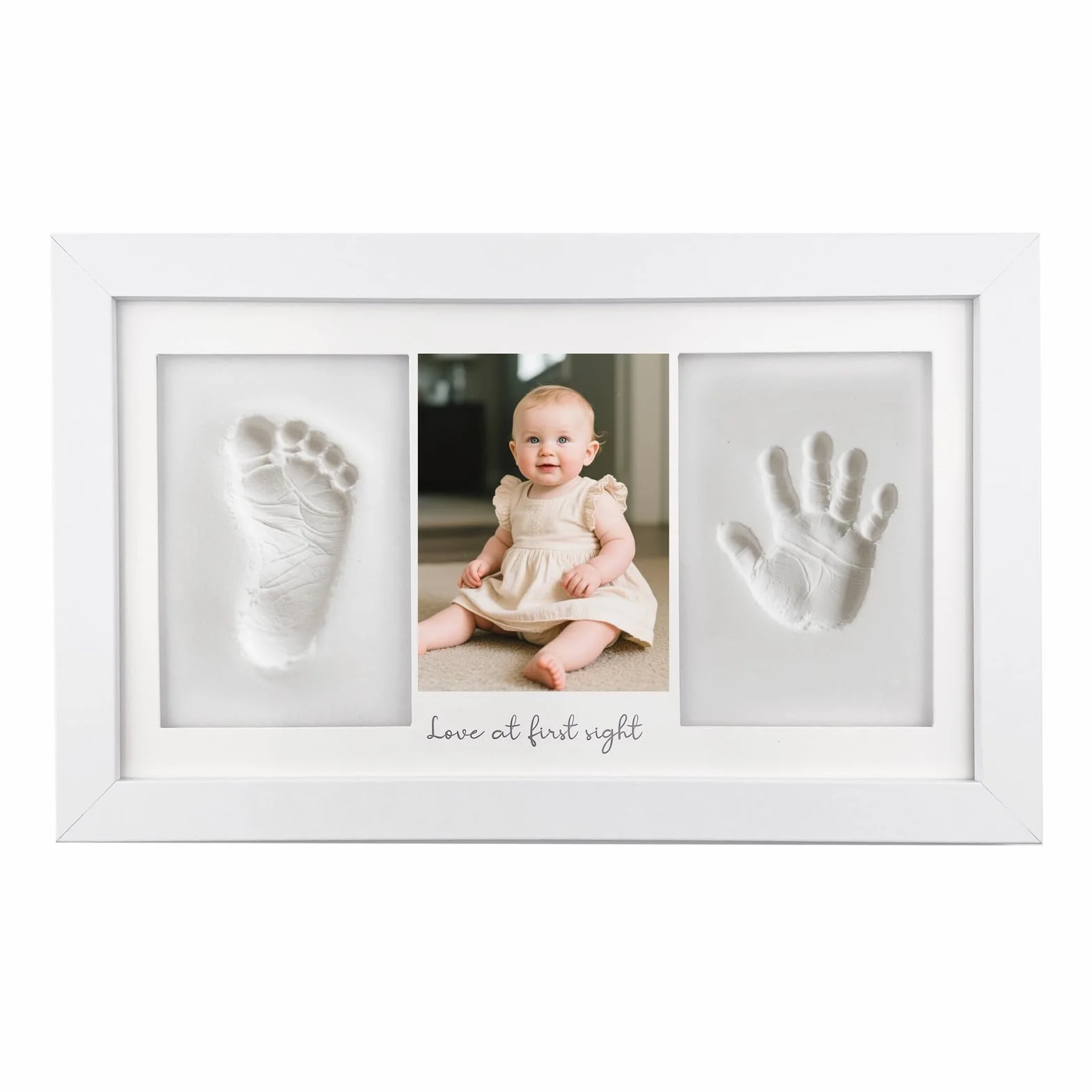Cadre Empreintes Bébé, Kit Empreinte Pieds et Mains pour Cadeau Nouveau Né Naissance