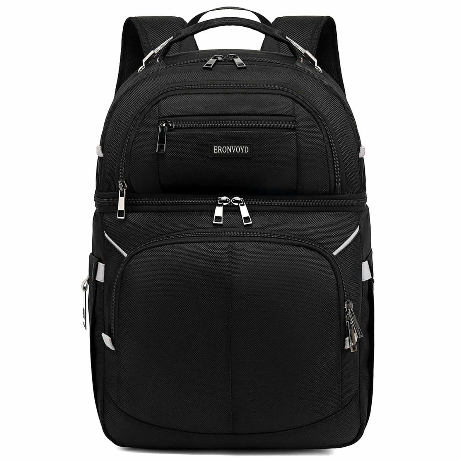 Sac à dos isotherme, sac à dos isotherme à double étage, sac à dos isotherme pour homme et femme, gris et noir