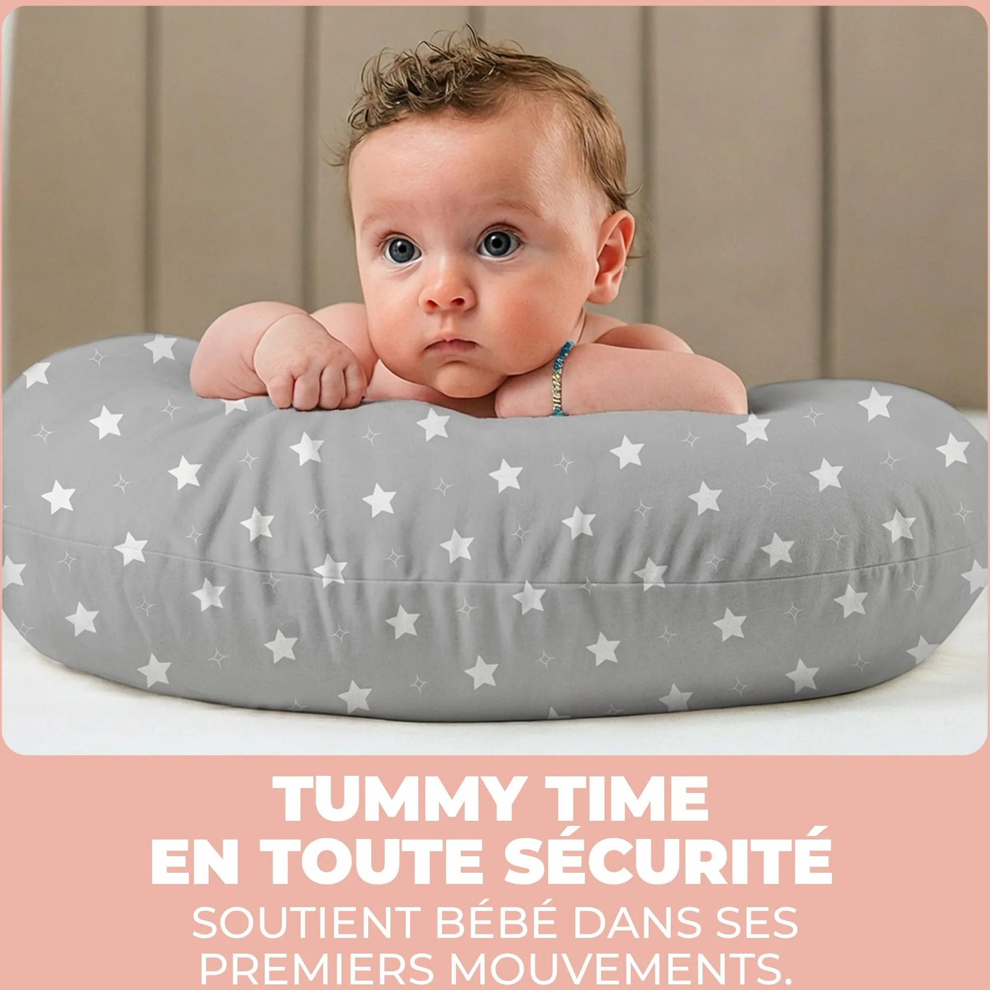 Oreiller de Grossesse et Allaitement XXL Coussin Multifonctionnel avec Taie en 100% Coton pour Dormir sur le Côté