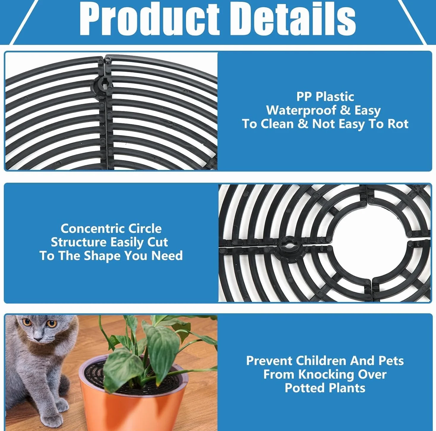 Grilles de Pots de Plantes Cache-Pot jusqu'à 30 cm Diamètre Couvercle Protection Sol