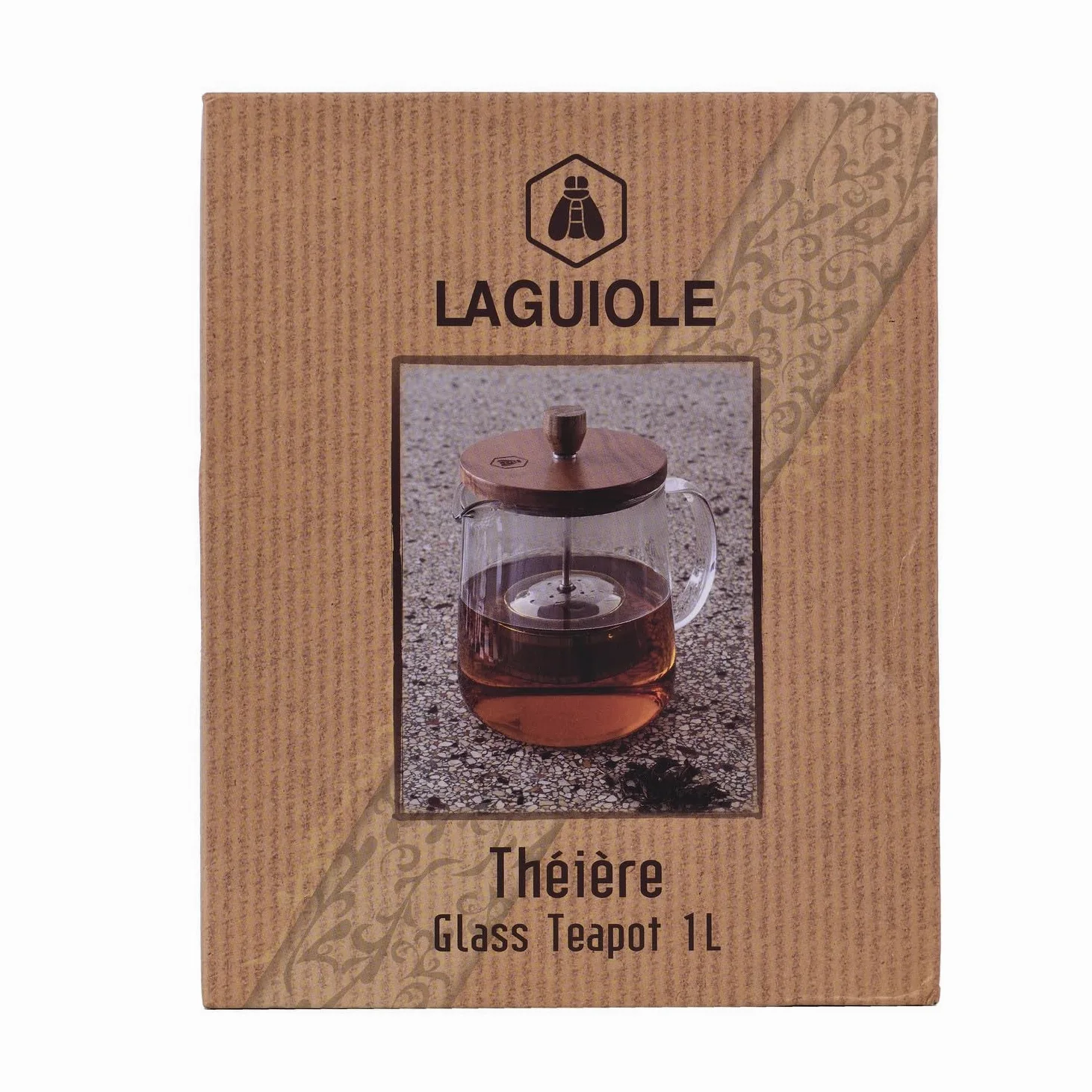 Infuseur en verre 1 l Couvercle en bois