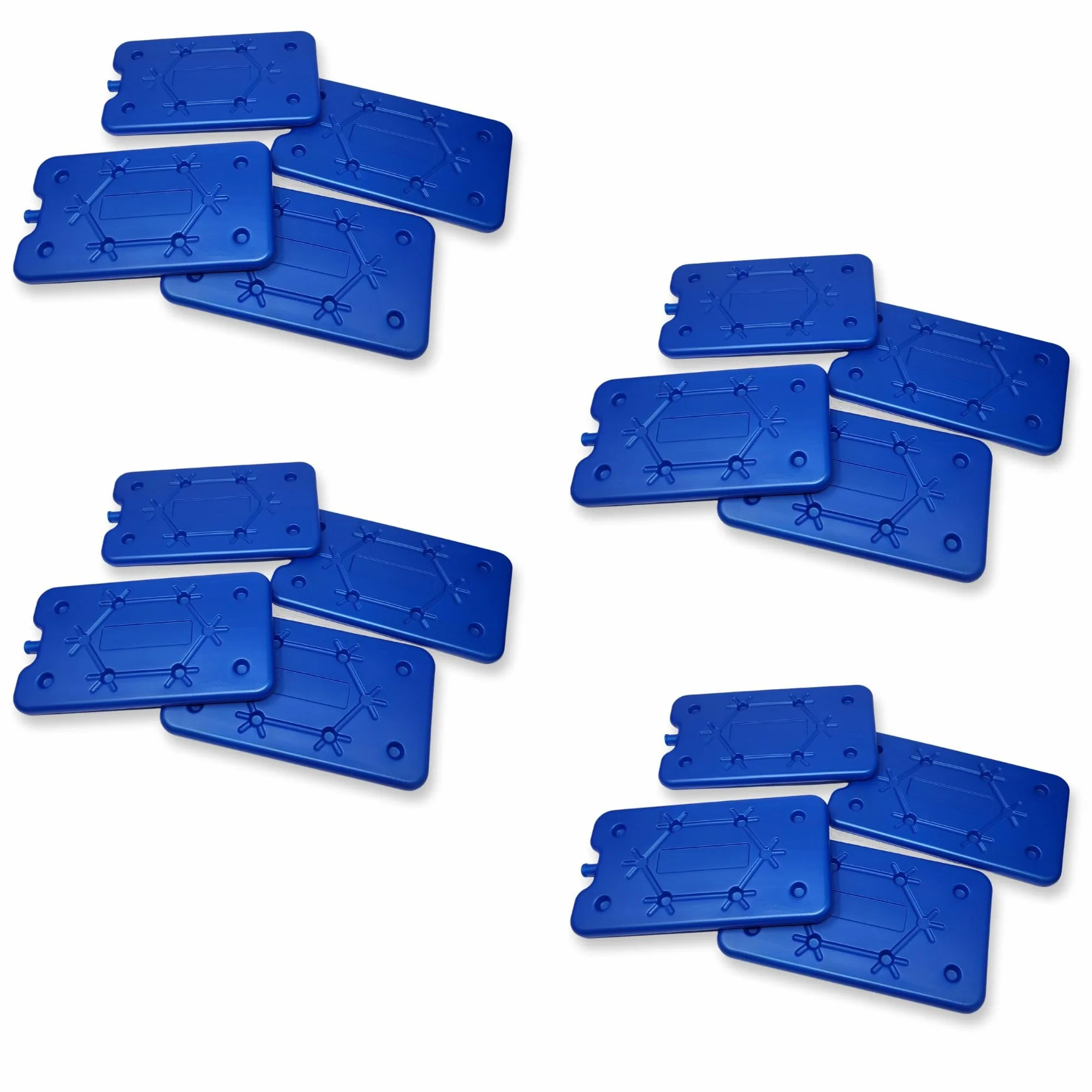 Lot de 16 blocs réfrigérants 400 ml pour glacière - Éléments de refroidissement bleus extra plats