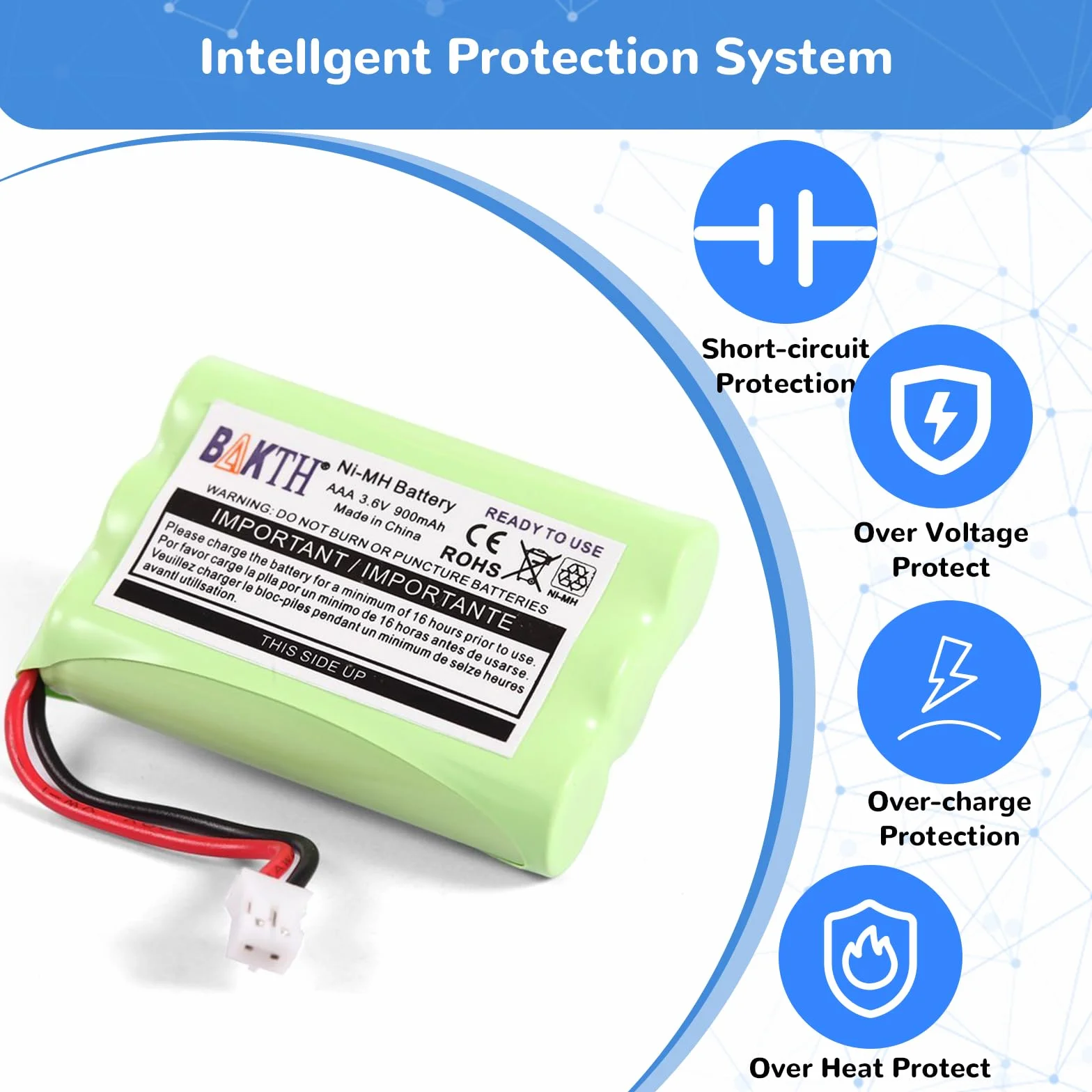 Batterie 3.6V 900mAh pour Motorola Moniteurs de Bébé MBP33 MBP33S MBP36 MBP36S MBP41