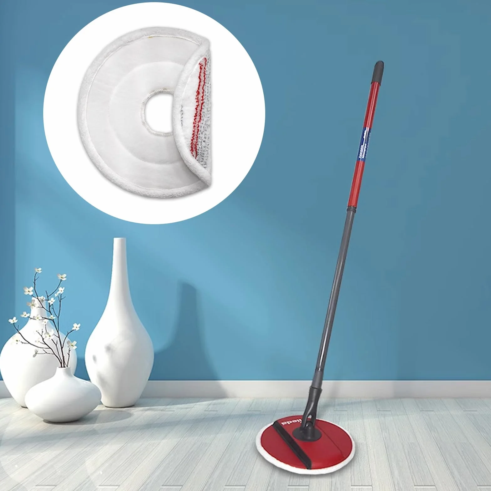 Vileda Serpilliere de Remplacement en Microfibres pour Spin and Clean Mop, 2 Pieces