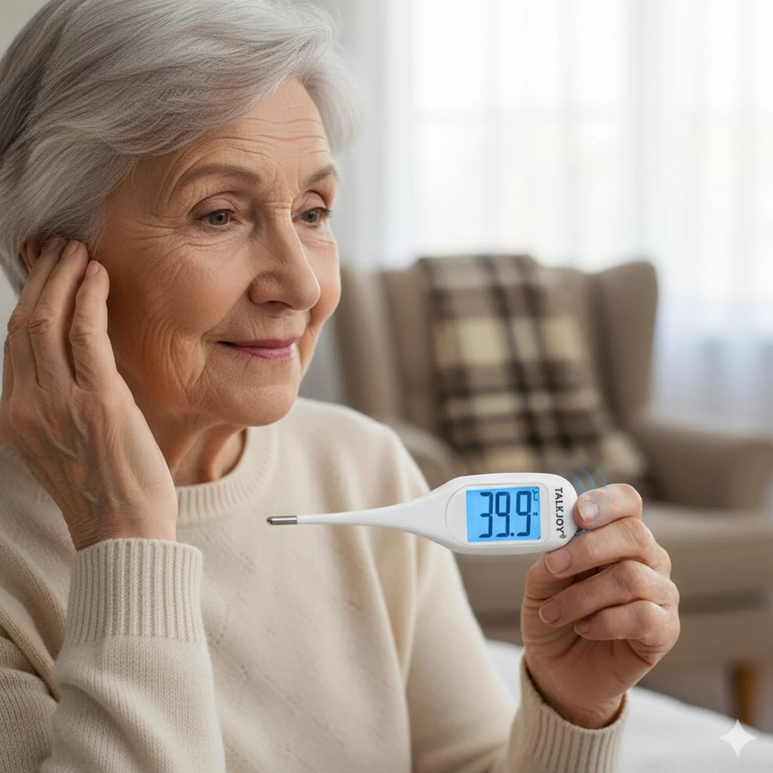 Thermomètre parlant avec affichage vocal numérique à pointe flexible pour aveugles et personnes âgées