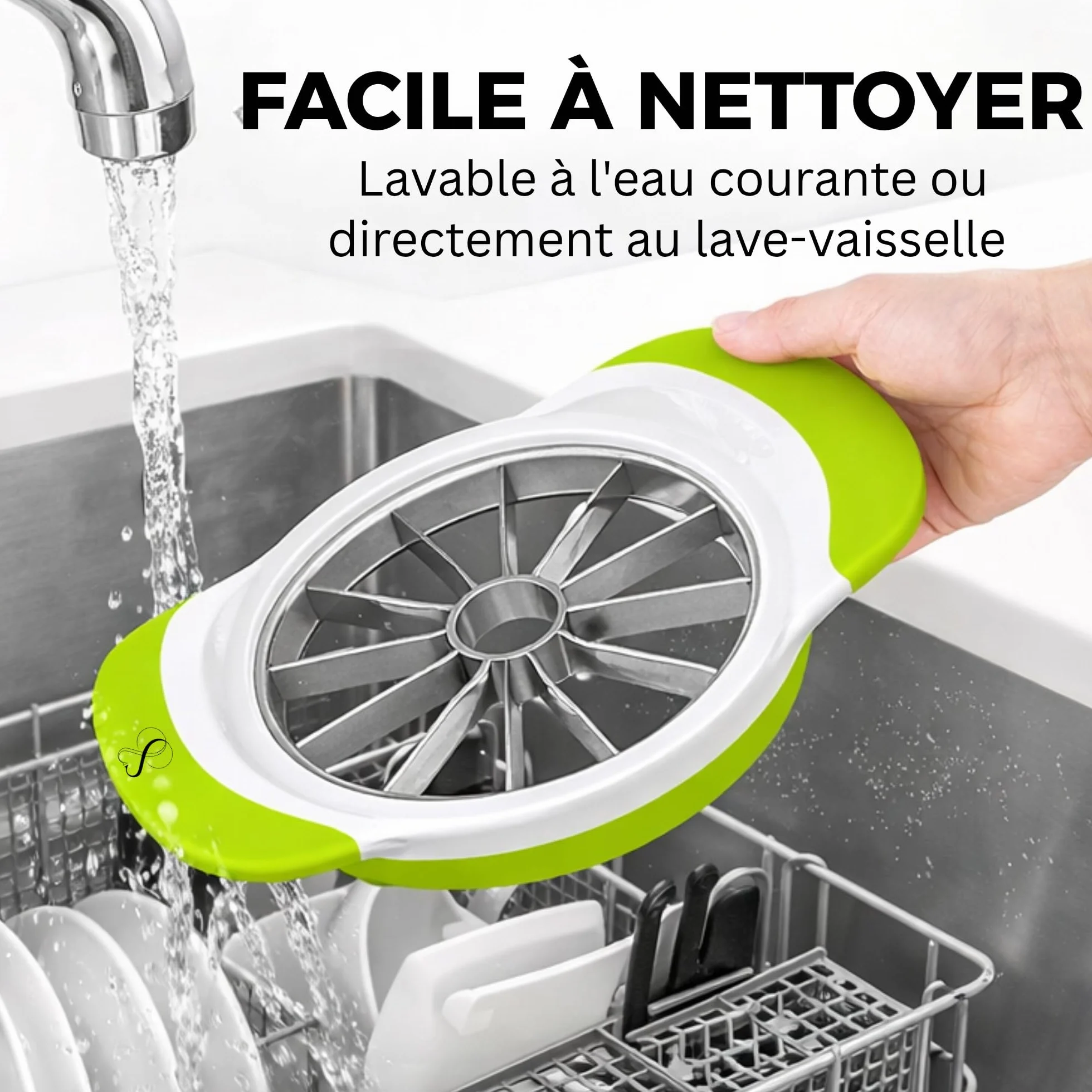 Stone&Stone Coupe Pomme Inox Professionnel 8 Lames Acier Inoxydable Éplucheur Levier Anti Trognon Trancheuse Fruits 8 Morceaux