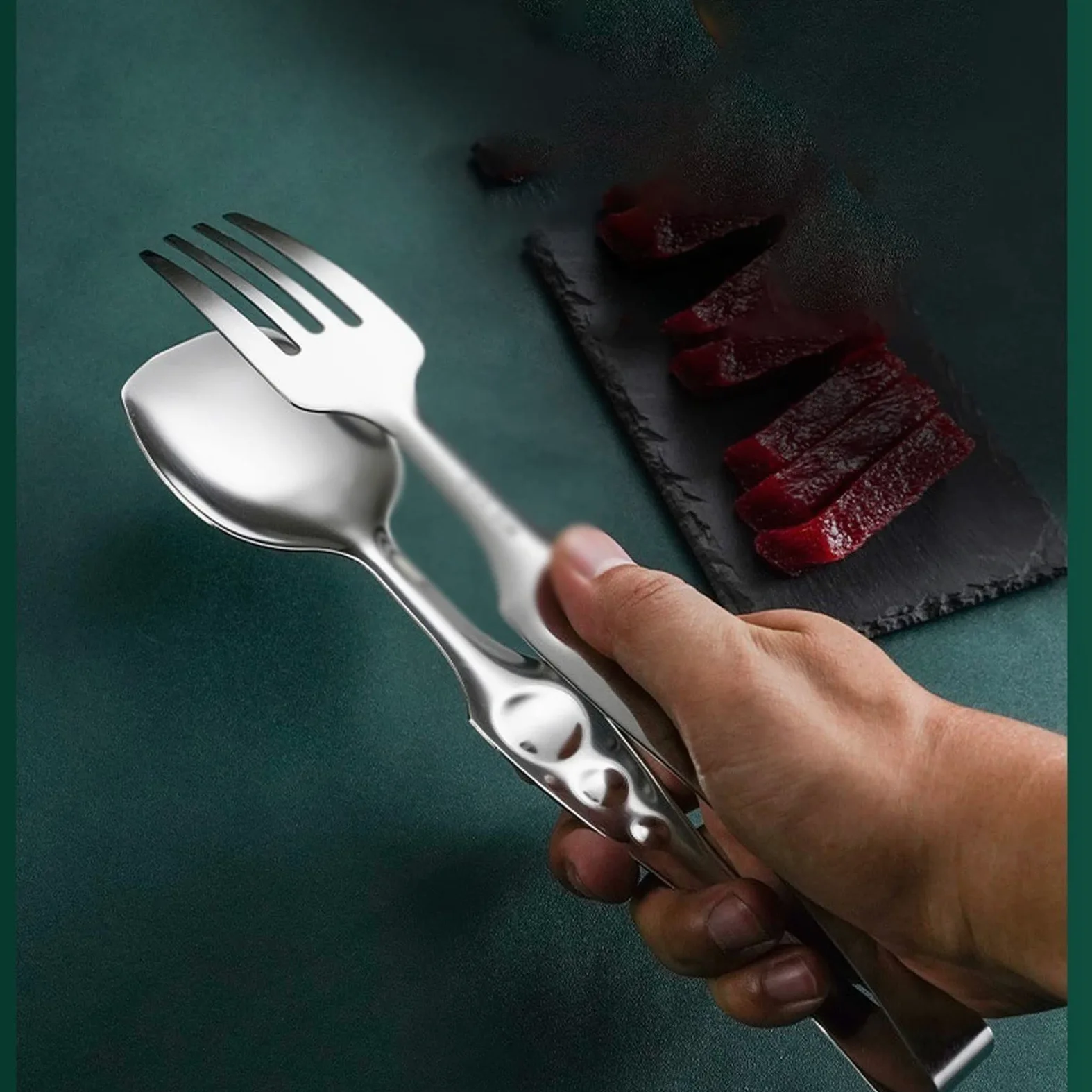 Pinces de Cuisine en Acier Inoxydable Pince intégrale publique cuillère de ménage Baguettes cuillère cuillère de Cuisine Pince de Barbecue