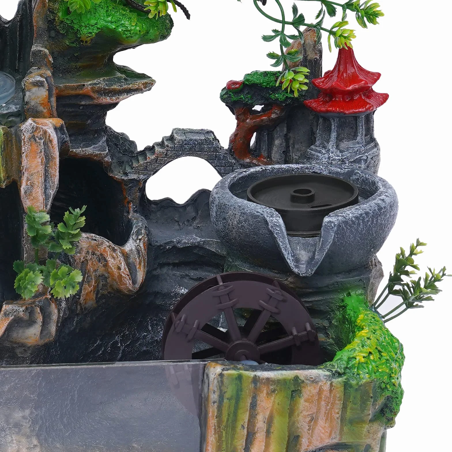 Fontaine d'intérieur avec éclairage LED 30x18x33 cm résine