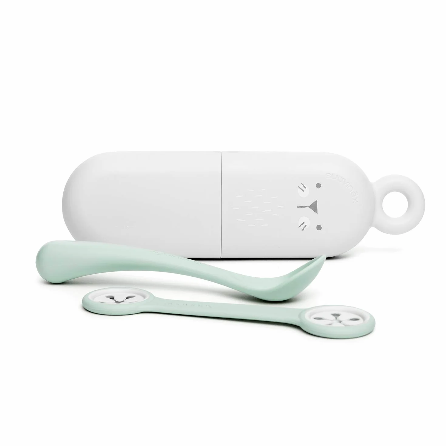 Suavinex Set Assortiment On The Go Étui Cullière Attache Serviette Couverts Bébé Hygge Vert